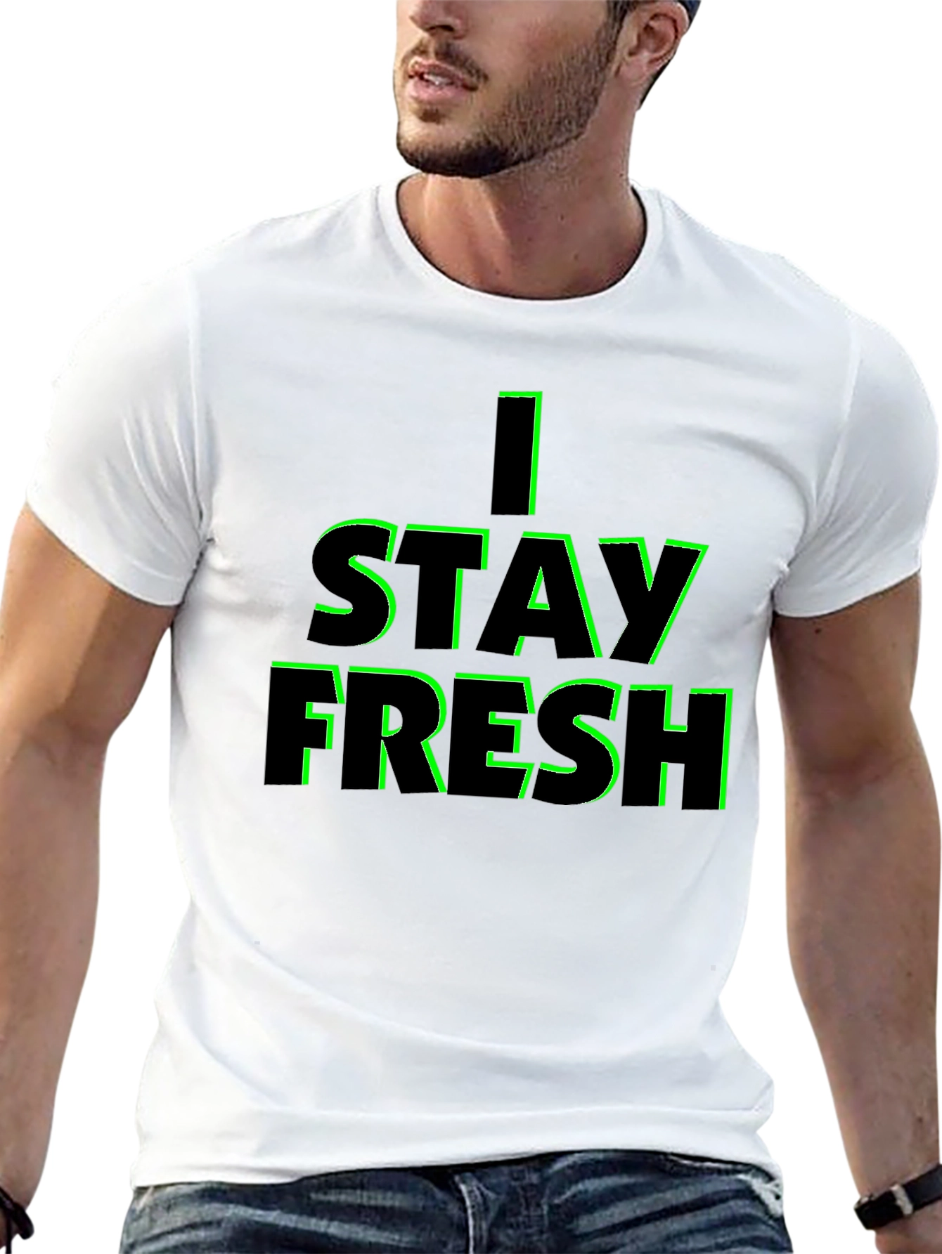 I STAY FRESH Black Graphic Tee