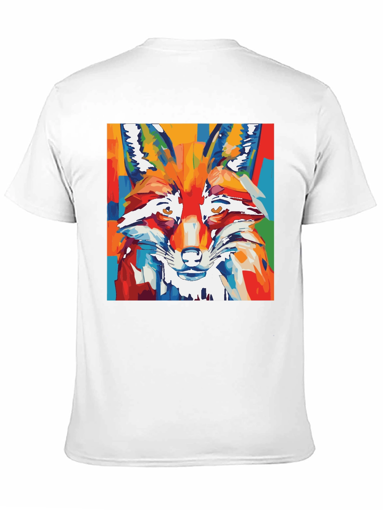 Abstract Fox Graphic Tee - Artistic Animal Print Shirt