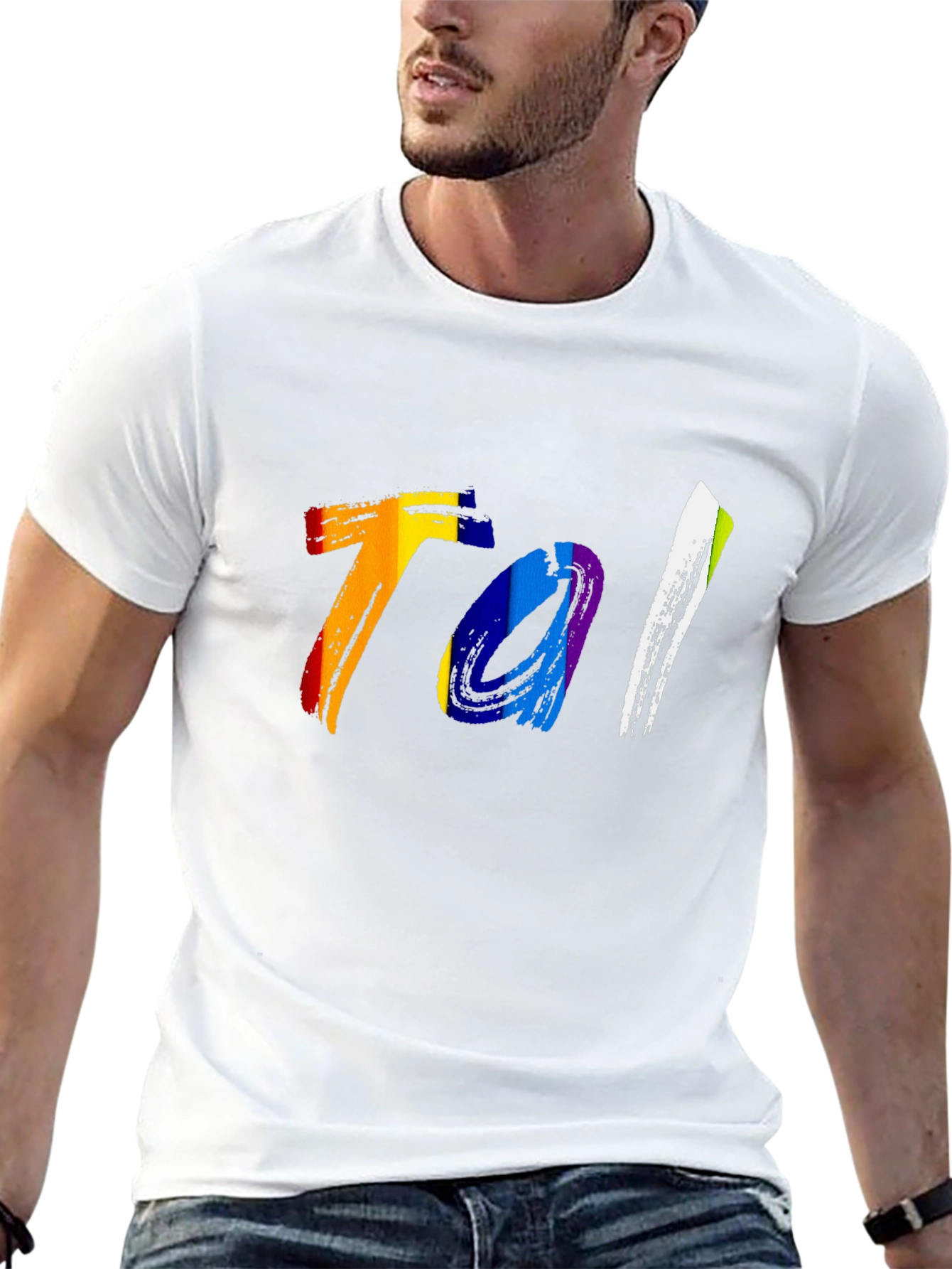 Rainbow Tal Graphic Tee - Bold Style