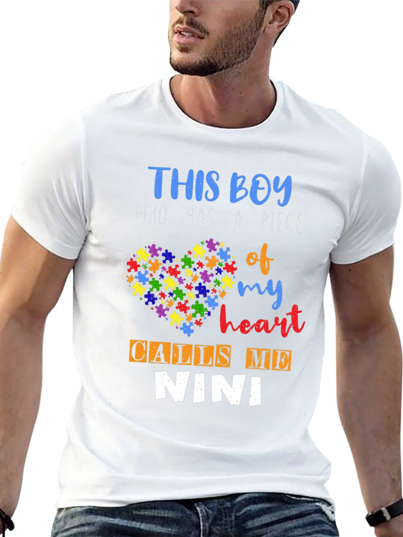 Autism Awareness T-Shirt - This Boy Calls Me Nini