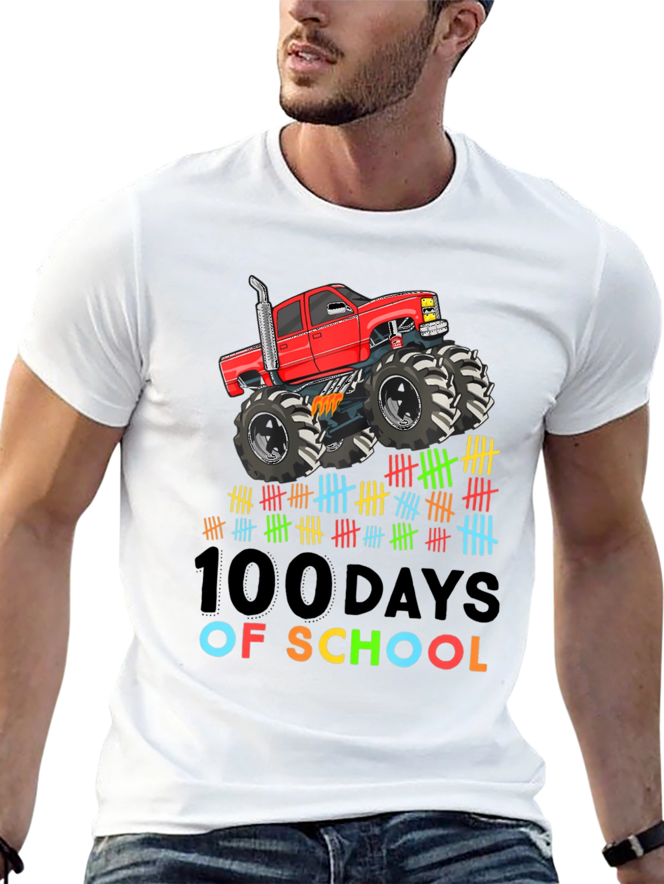 100 Days of School Monster Truck Kids T-Shirt