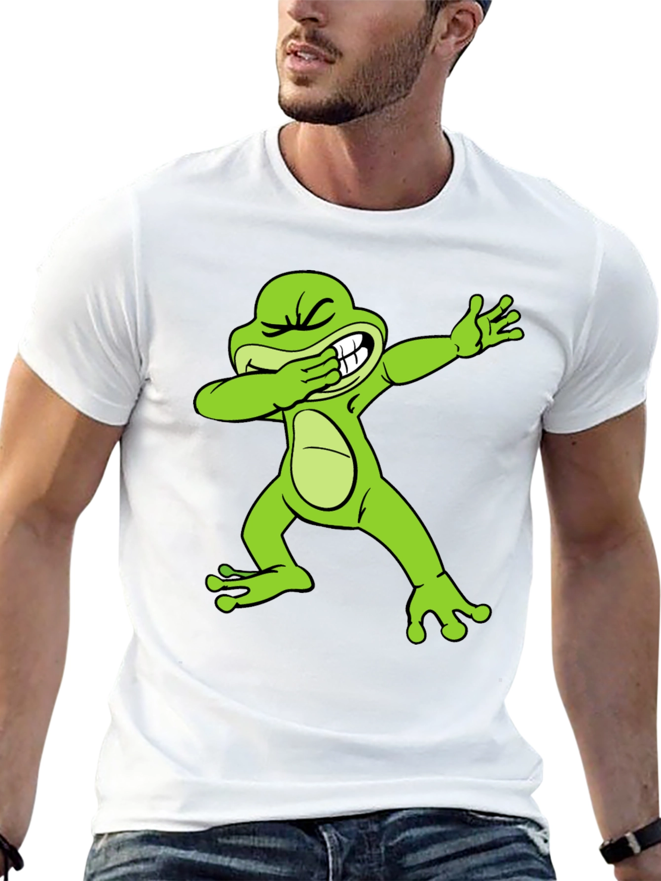 Dabbing Frog Graphic Tee - Trendy Novelty T-Shirt