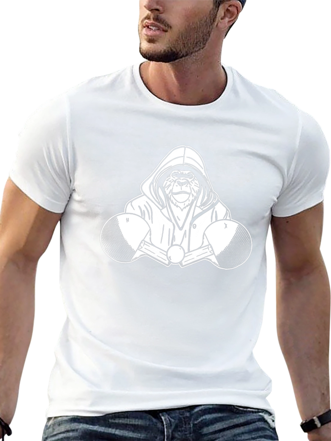 Cool Gorilla Boxer Graphic Tee - Black