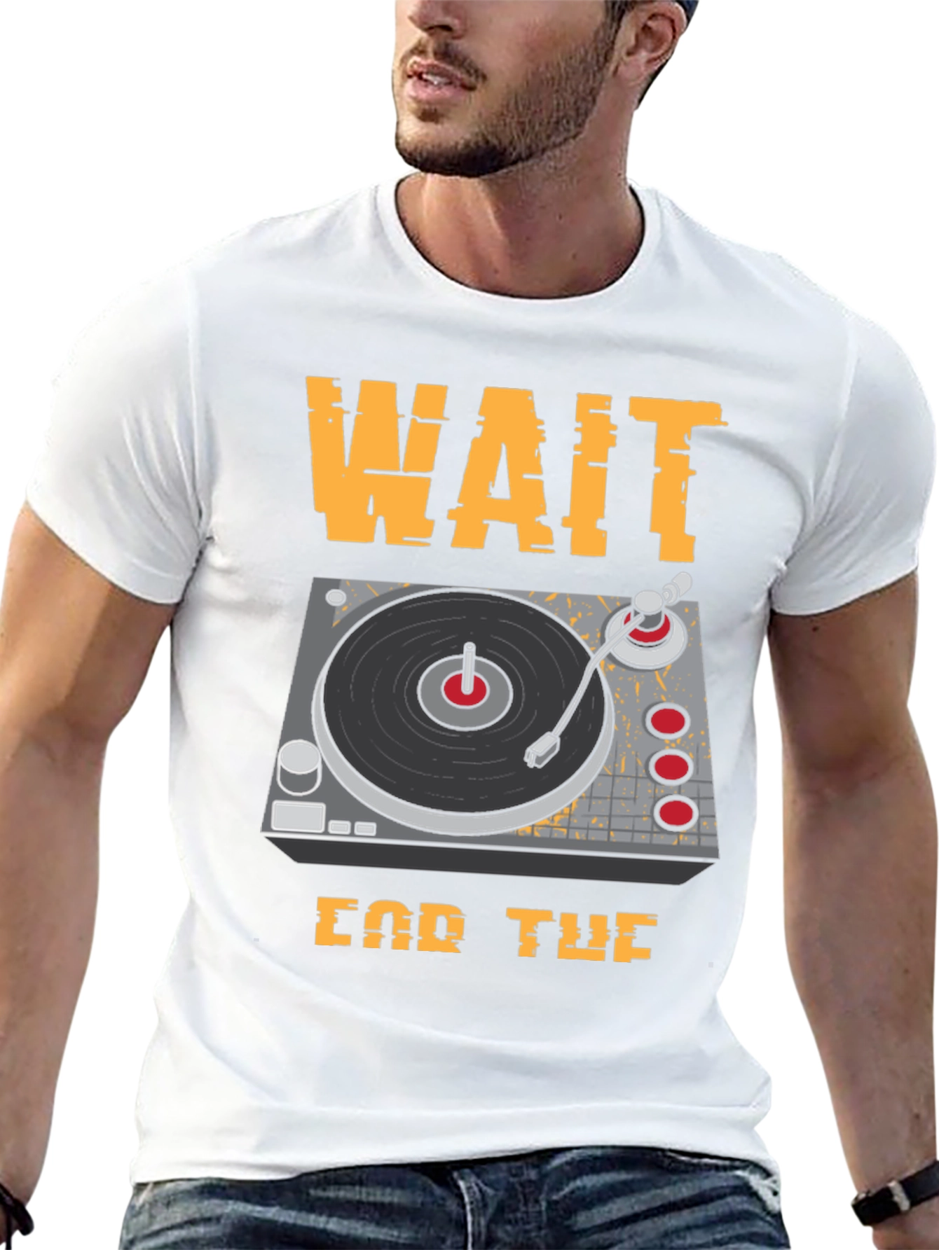 Wait For The Drop DJ Turntable Graphic T-Shirt