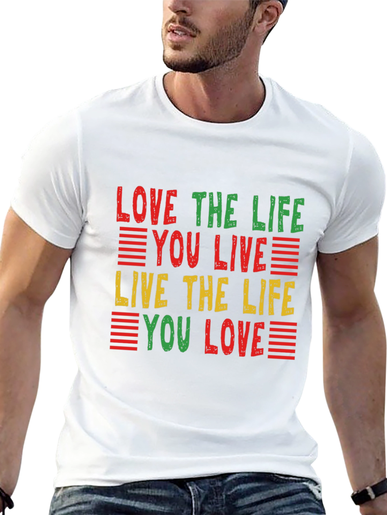 Love the Life T-Shirt: Red Yellow Green