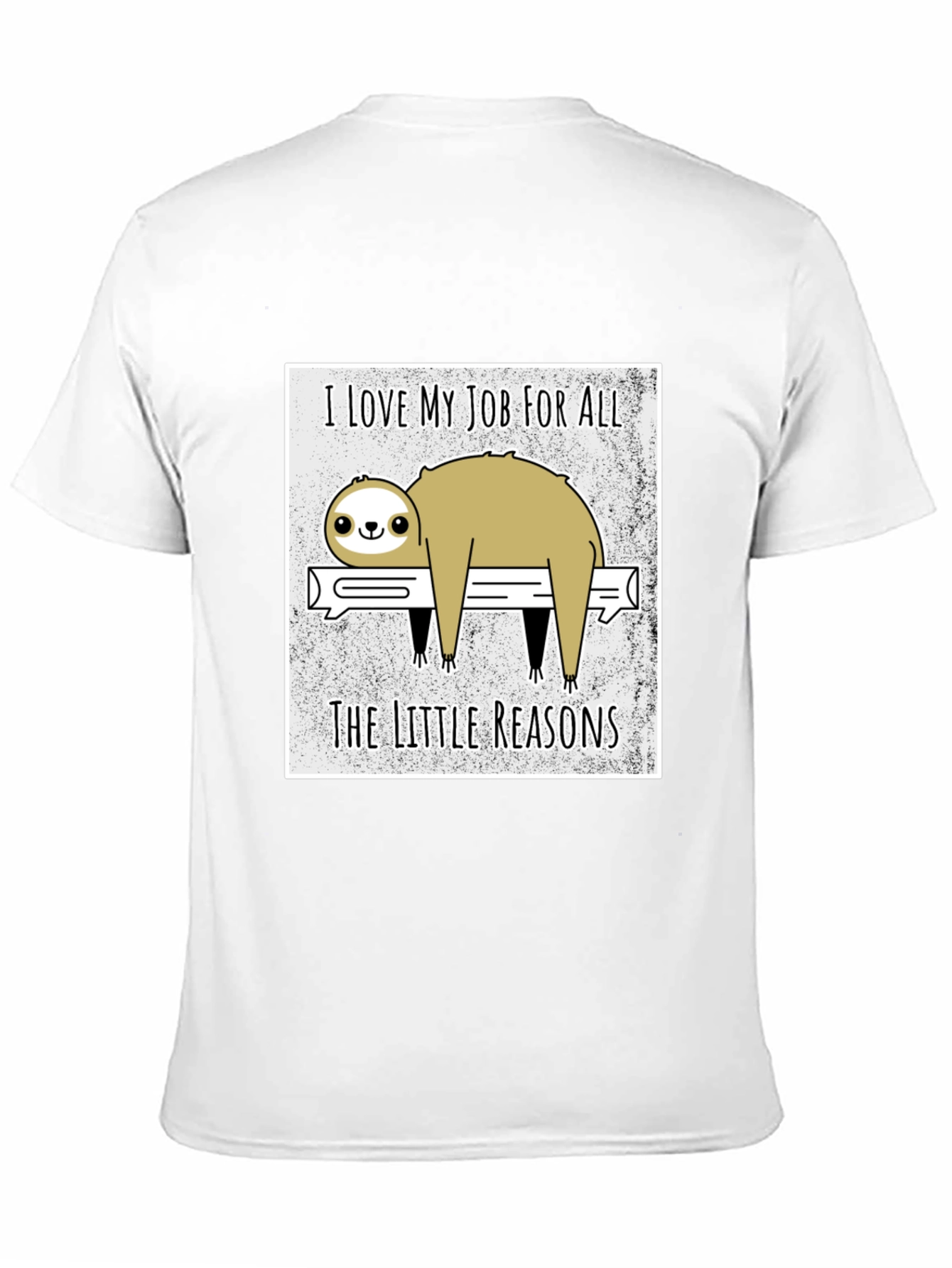Funny Sloth Love My Job Graphic T-Shirt - Black