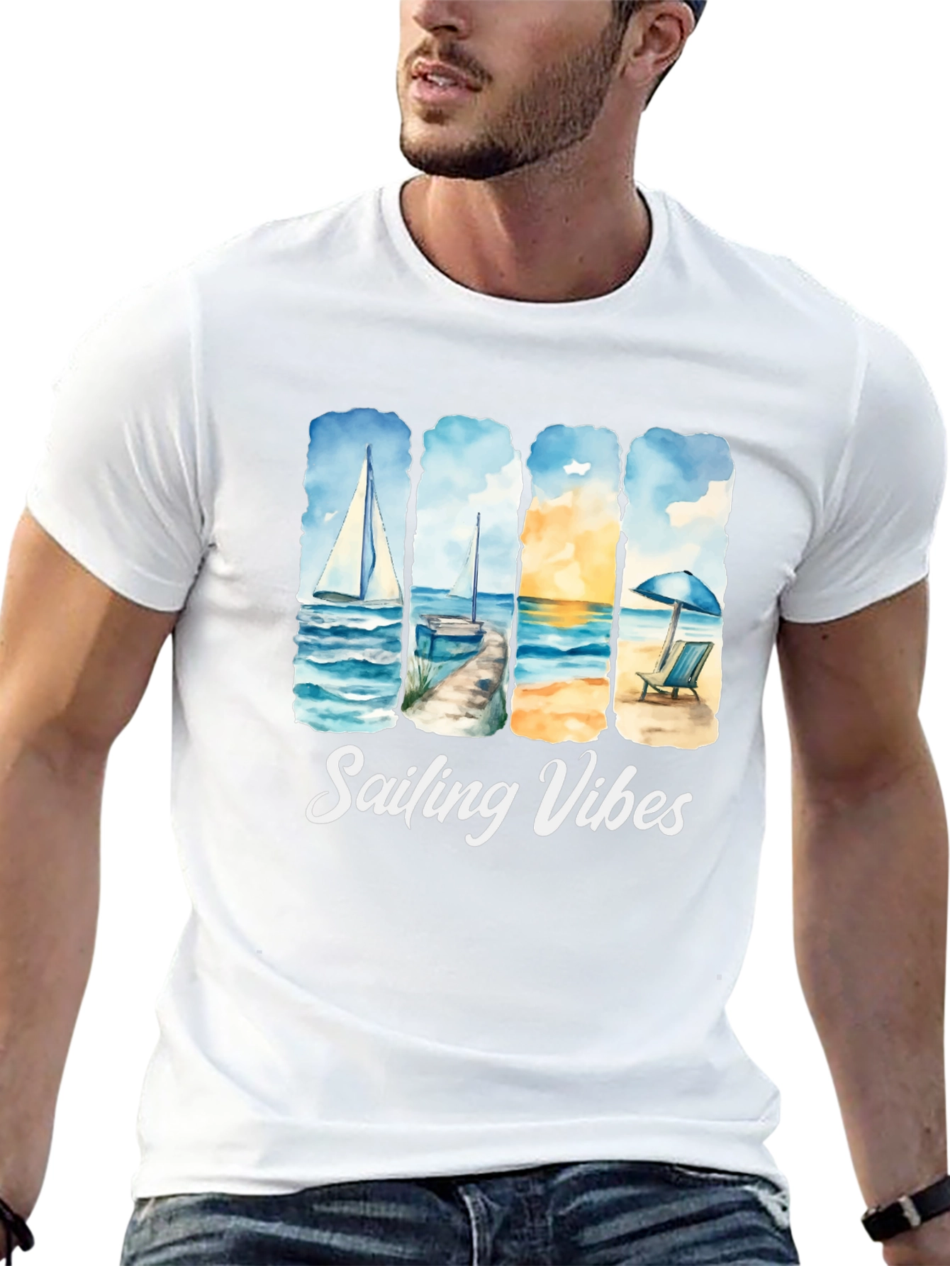 Sailing Vibes T-Shirt - Beach & Ocean Design
