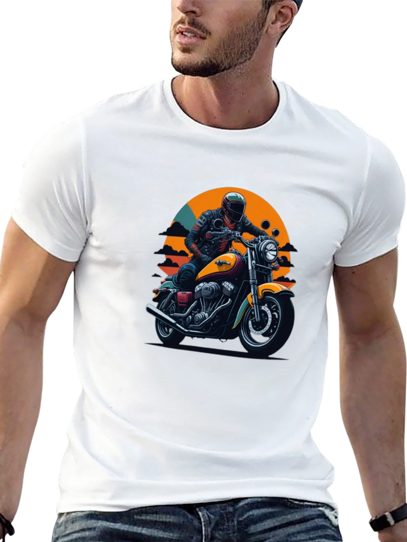 Retro Motorcycle Graphic T-Shirt
