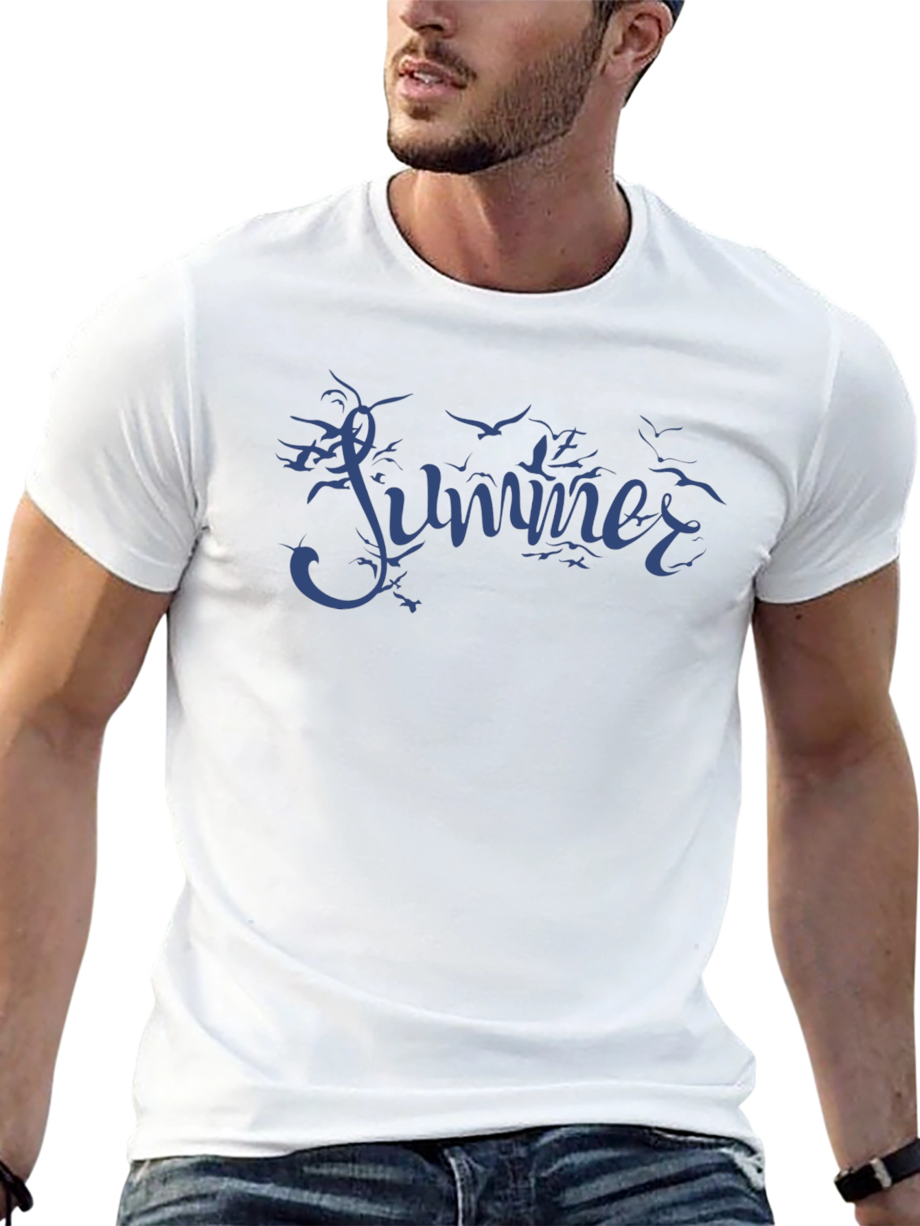 Summer T-Shirt with Bird Design