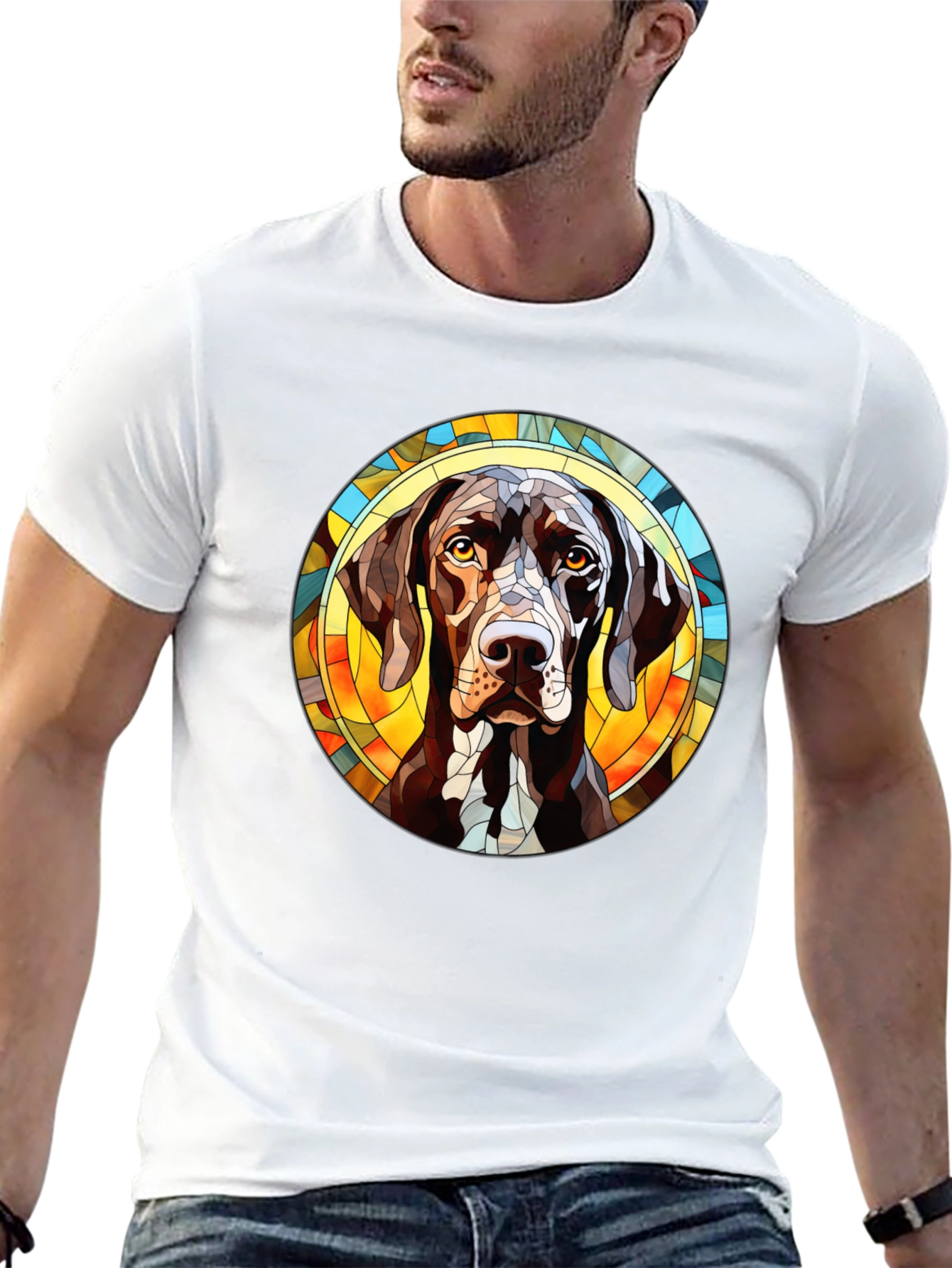 Dog Breed Stained Glass T-Shirt - Unique Design