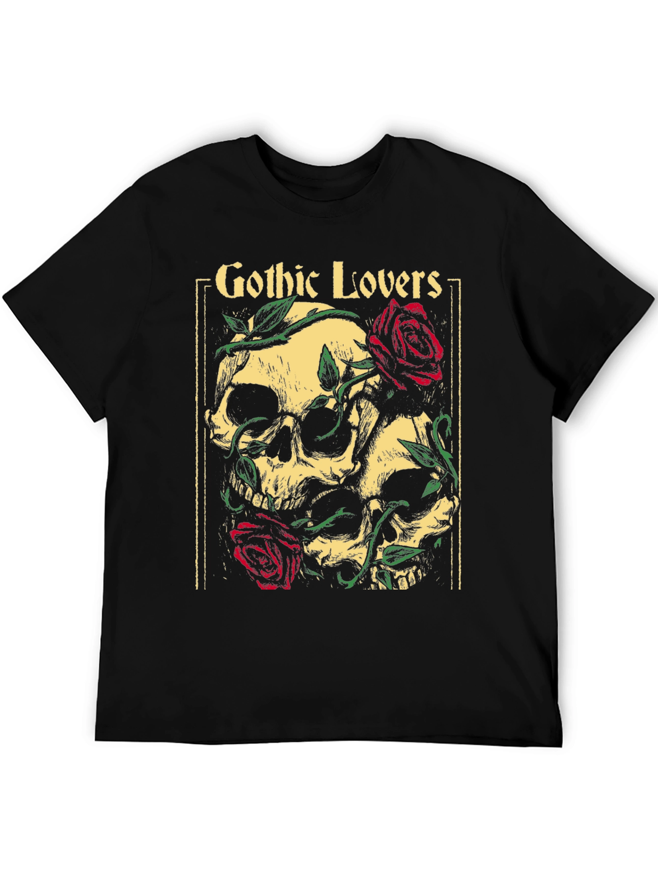 Gothic Lovers Skull & Roses Graphic T-Shirt