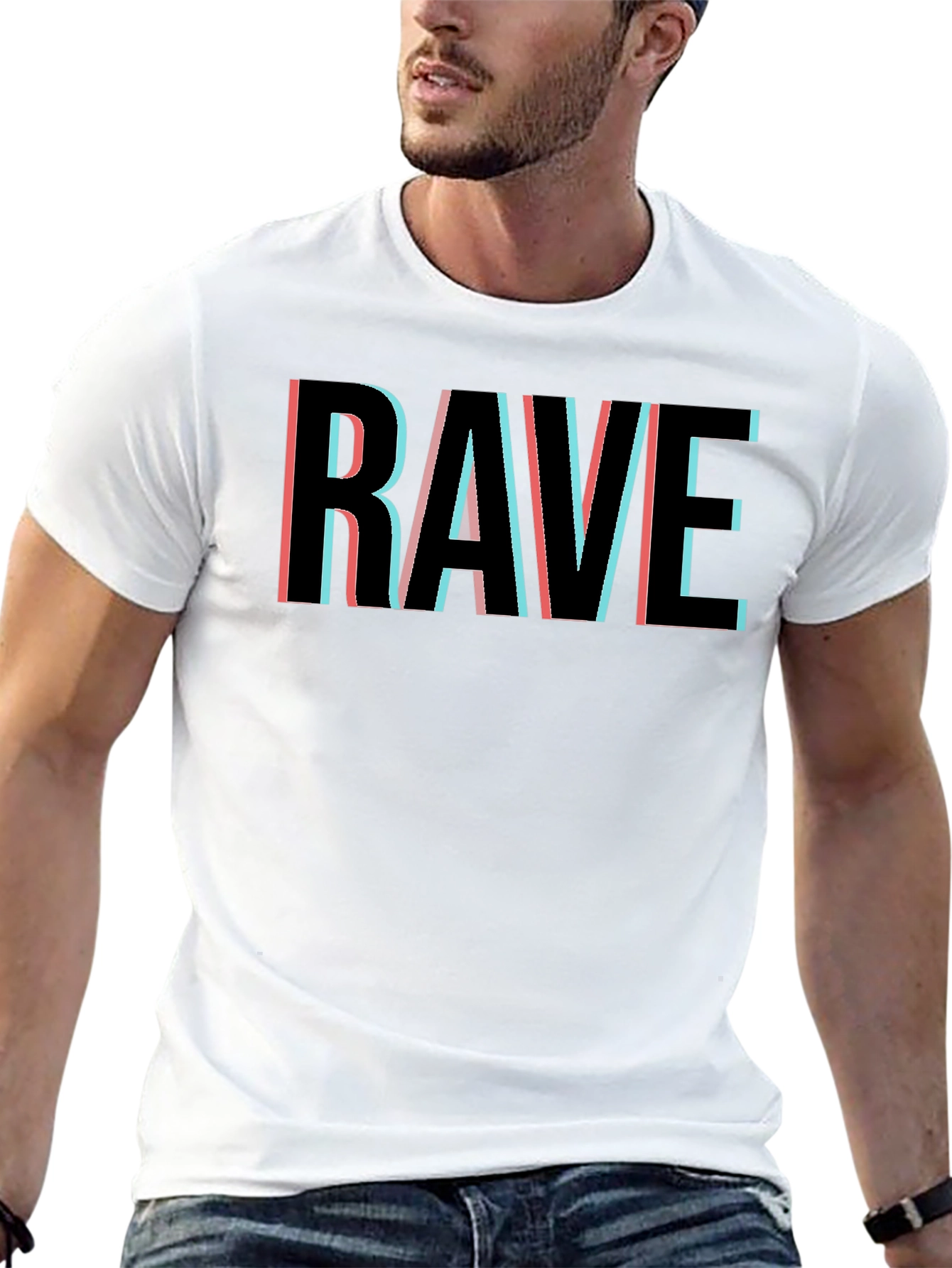 Rave Glitch T-Shirt - Black Graphic Tee