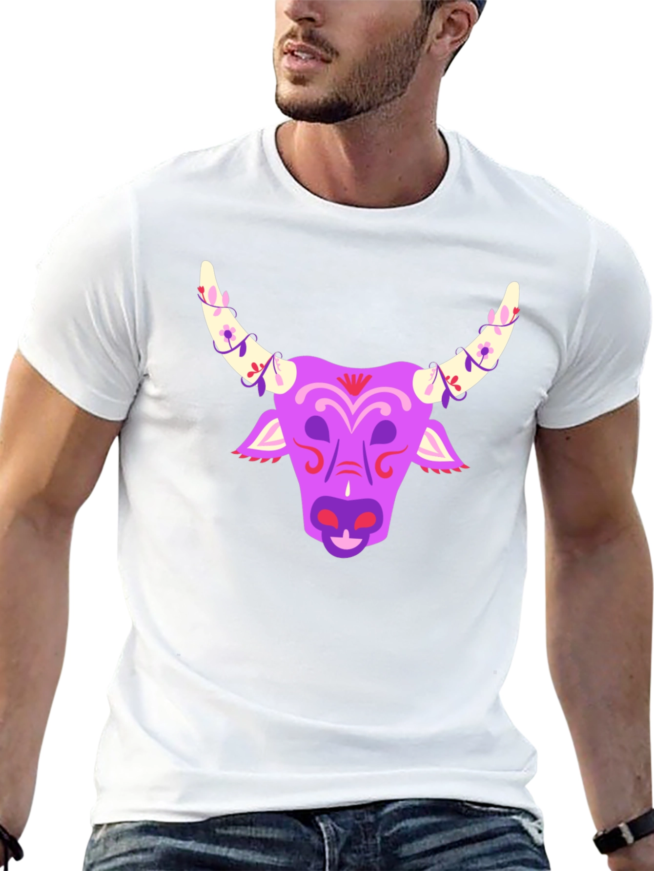 Bull Head Graphic Tee - Black