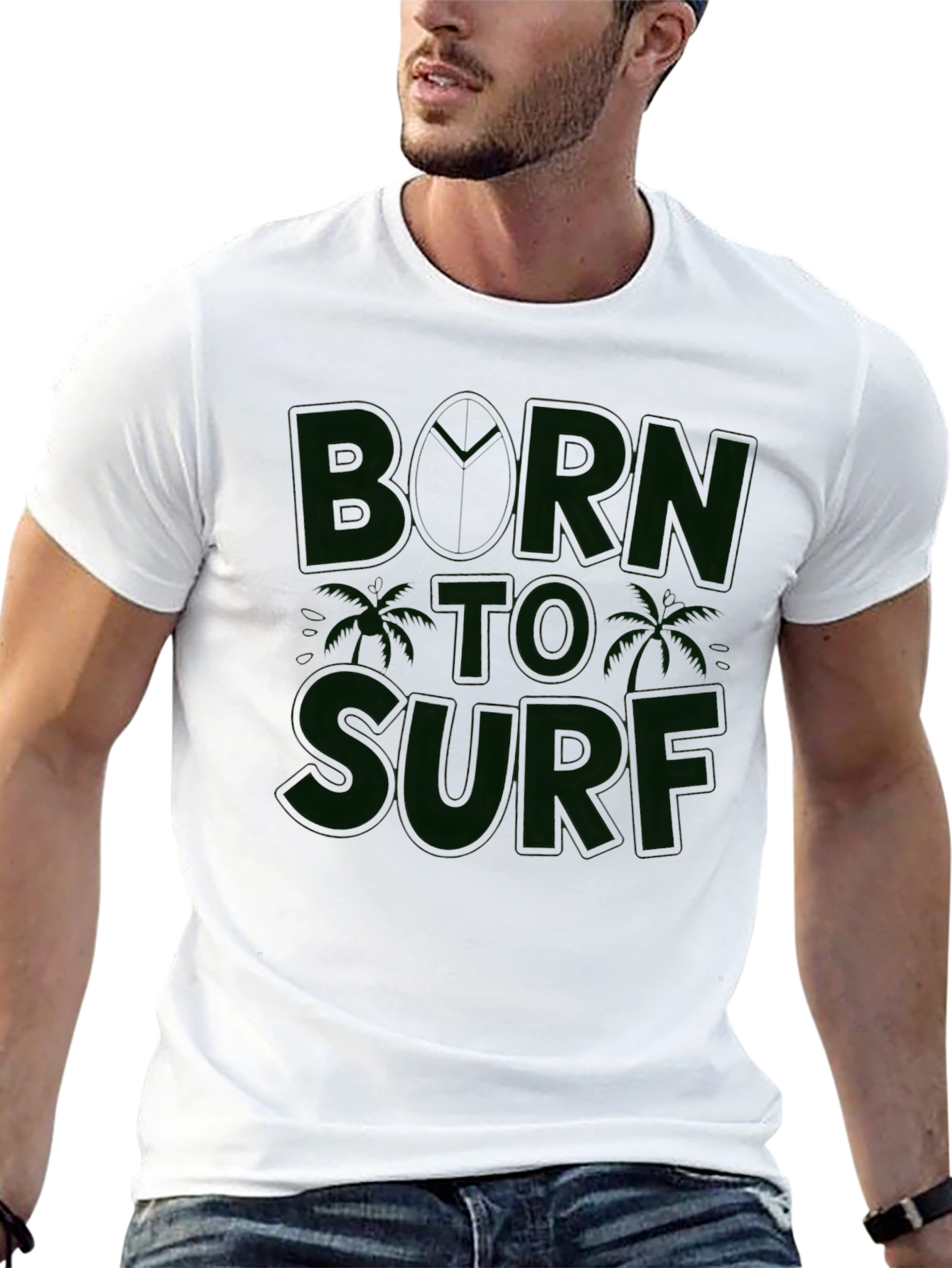 Born to Surf Black Graphic Tee