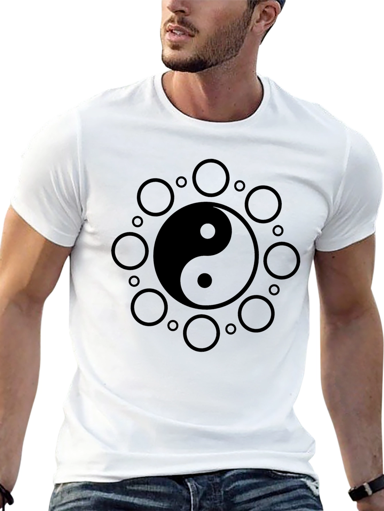 Yin Yang Circle Graphic Tee - Zen Style