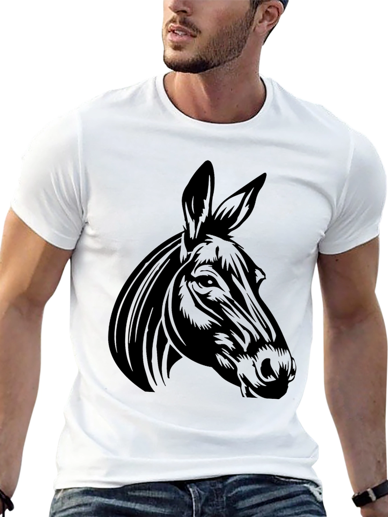 Donkey Graphic T-Shirt - Black Cotton Tee