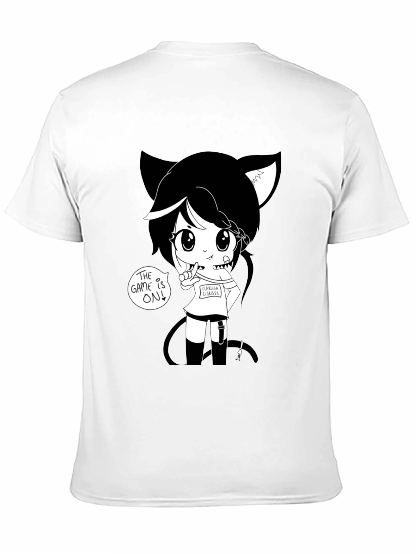 Anime Girl Graphic Tee - Black Cotton T-Shirt