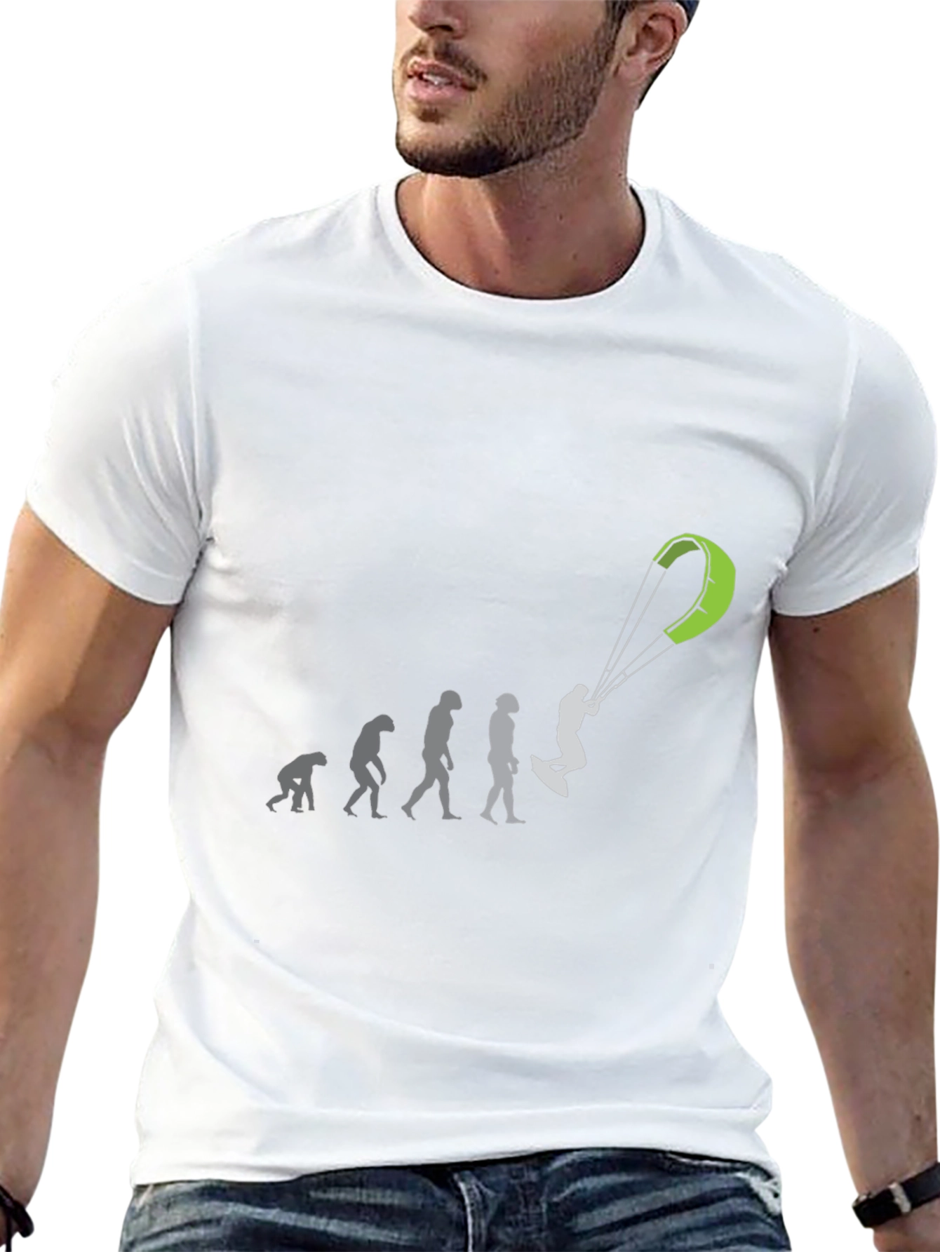 Evolution of Kitesurfing Black T-Shirt