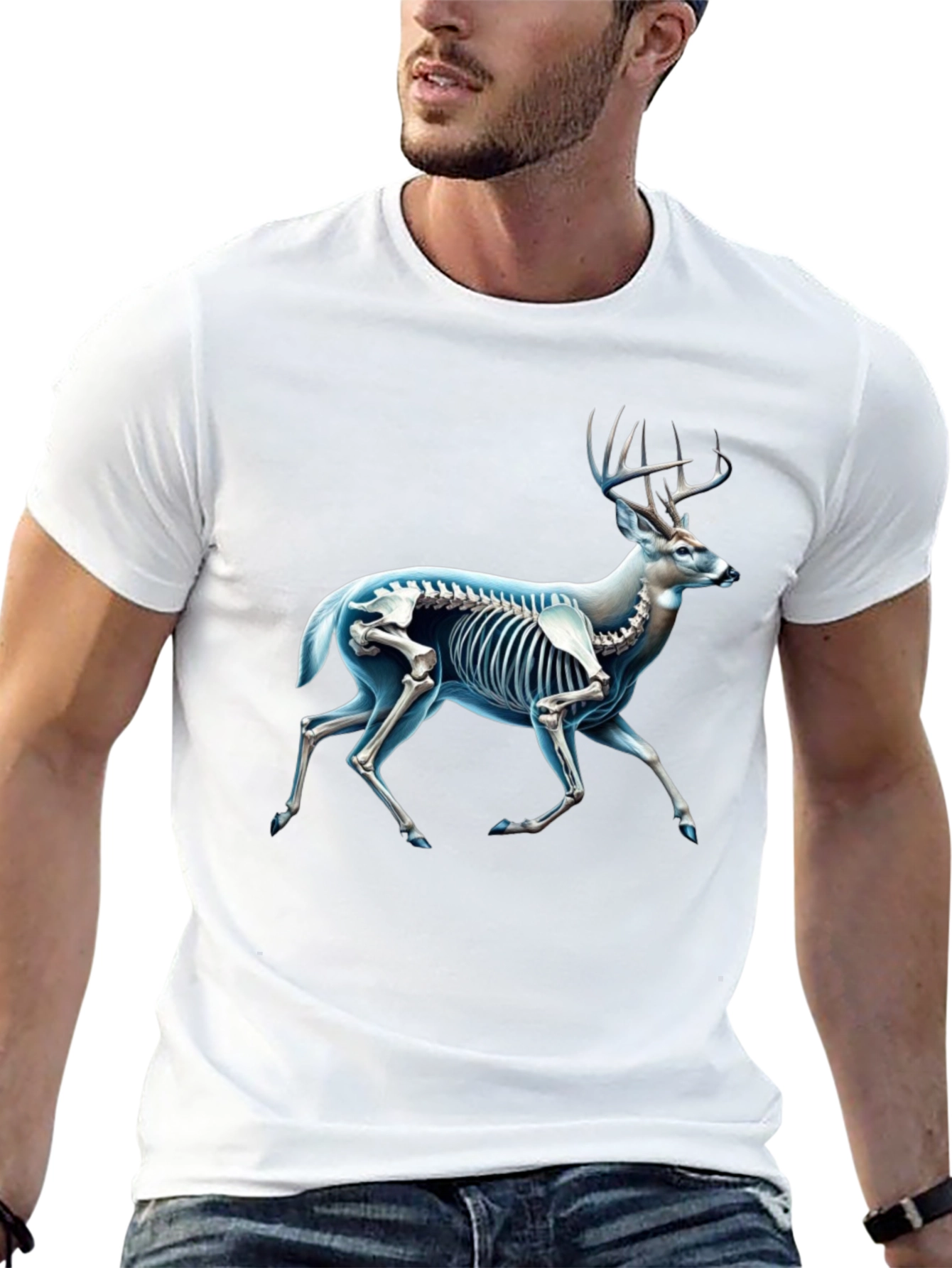 Deer Skeleton Graphic Tee
