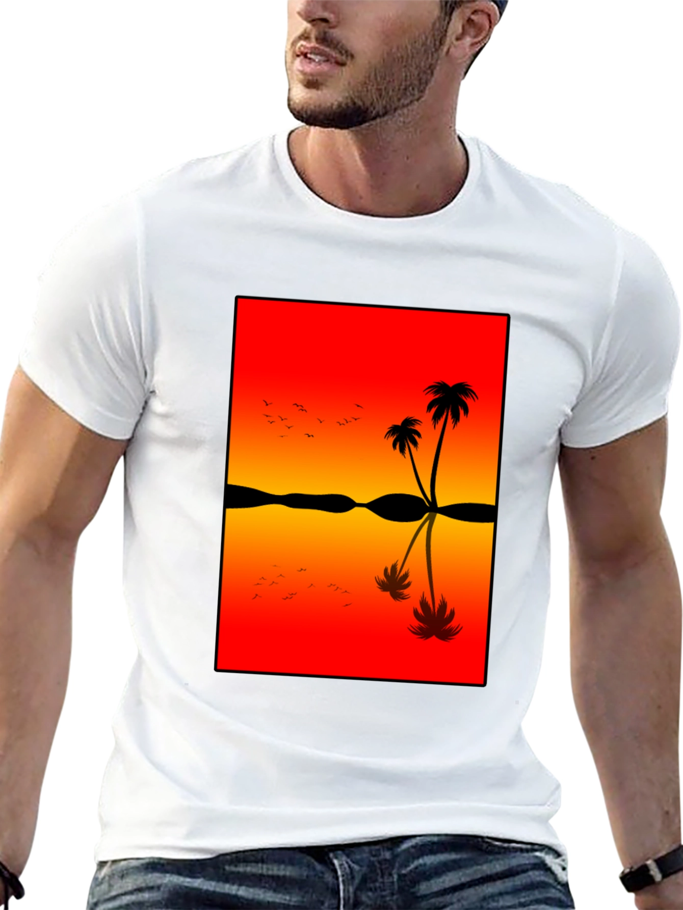 Sunset Palm Tree Graphic Tee