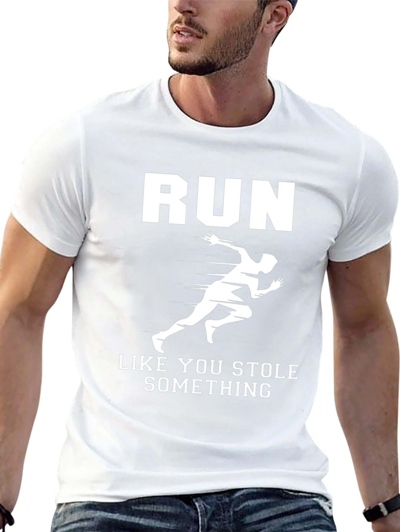 Run Like You Stole Something Black Graphic Tee