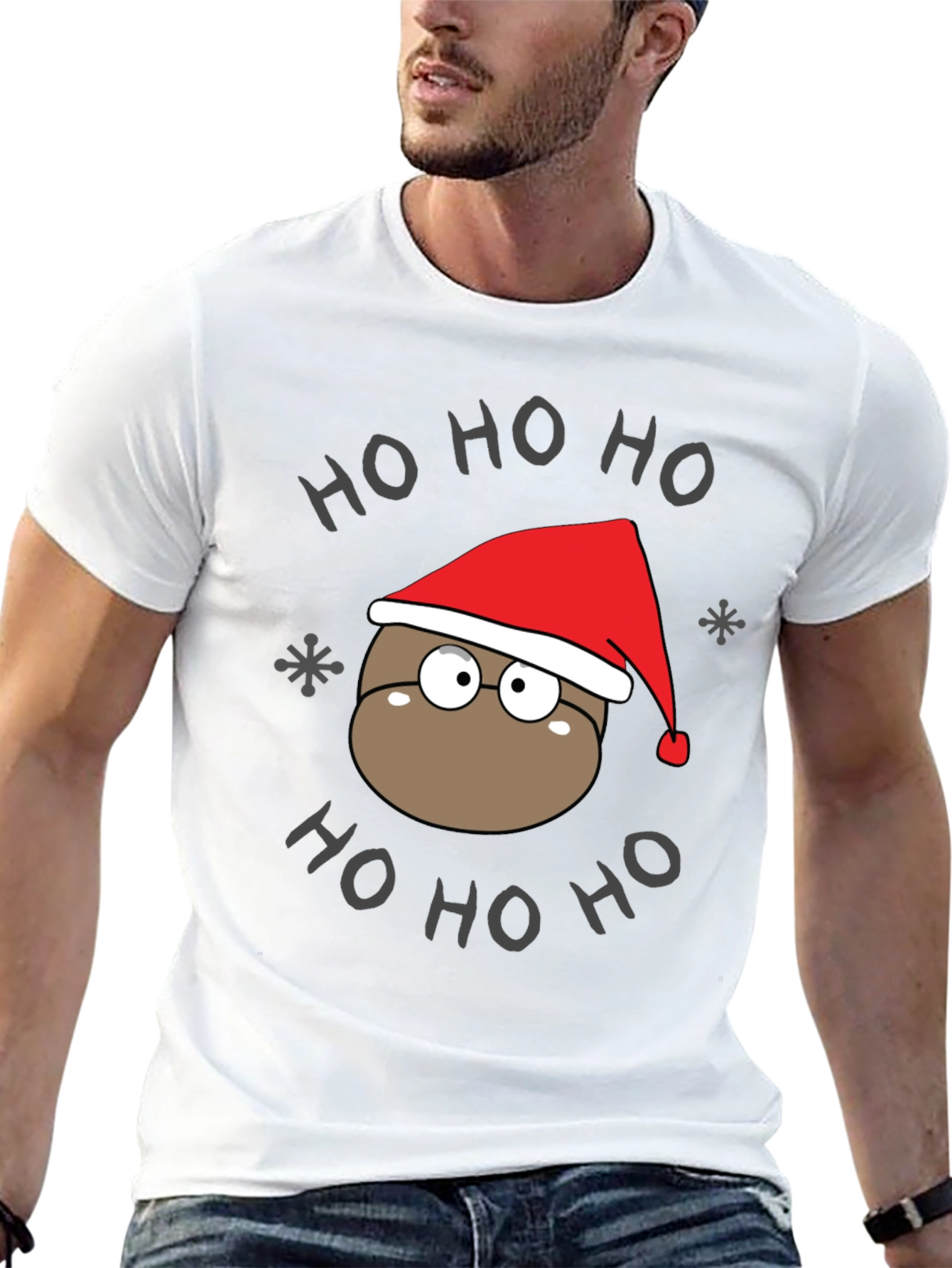 Ho Ho Ho Holiday T-Shirt - Cute Cartoon Santa