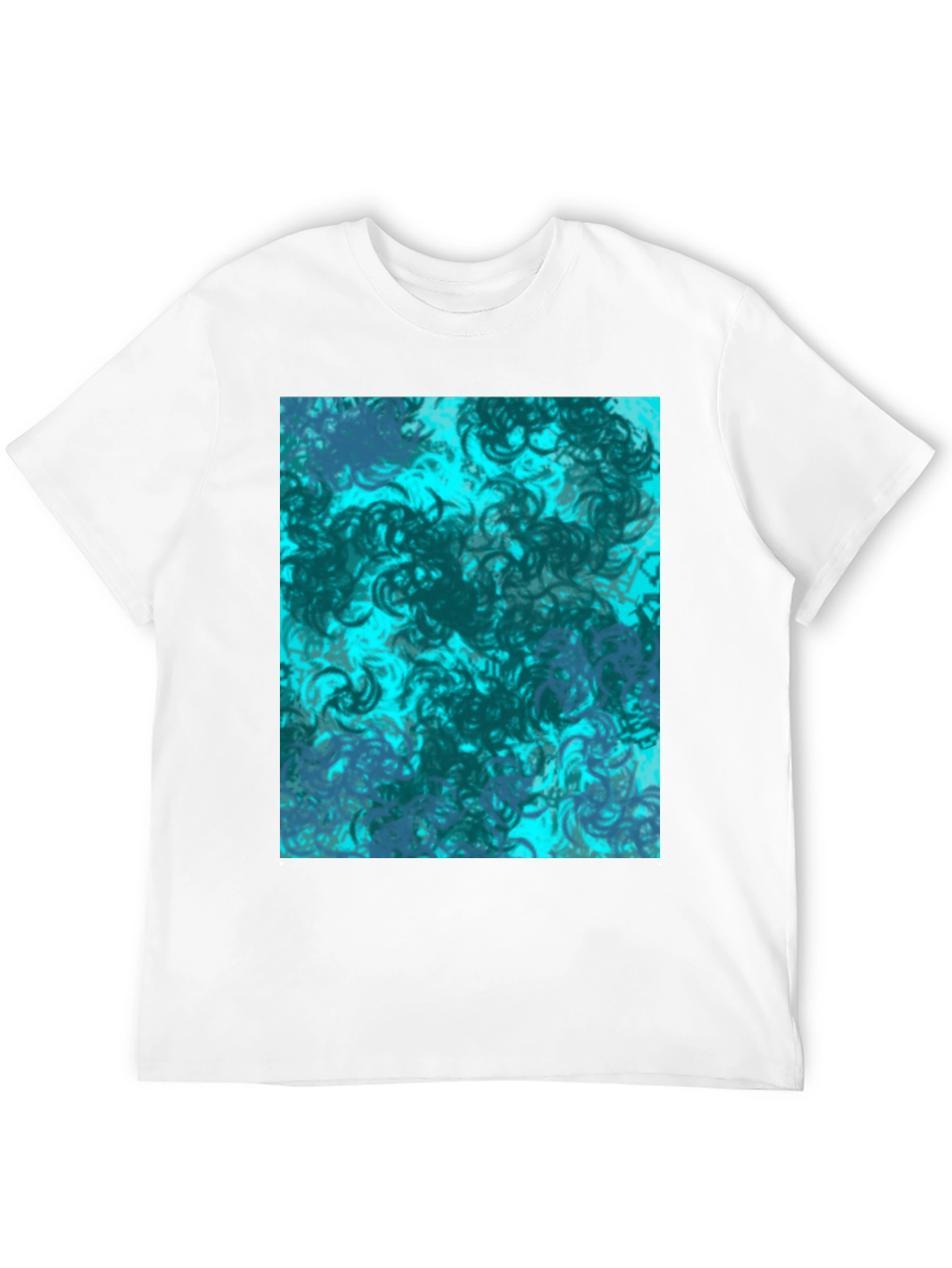 Abstract Swirl Graphic Print Black T-Shirt