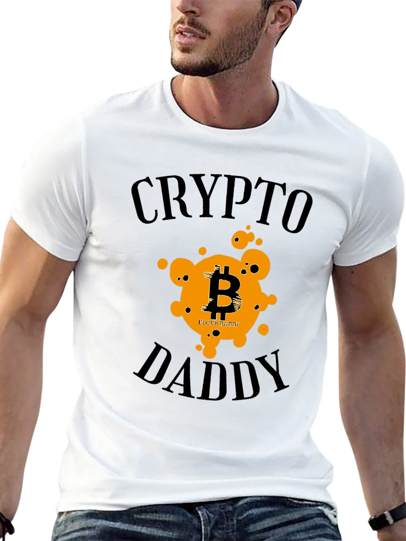 Crypto Daddy Black T-Shirt Bitcoin Design