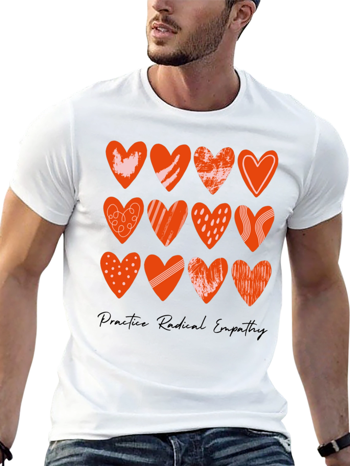 Radical Empathy Heart Tee - Stylish Graphic Print T-Shirt