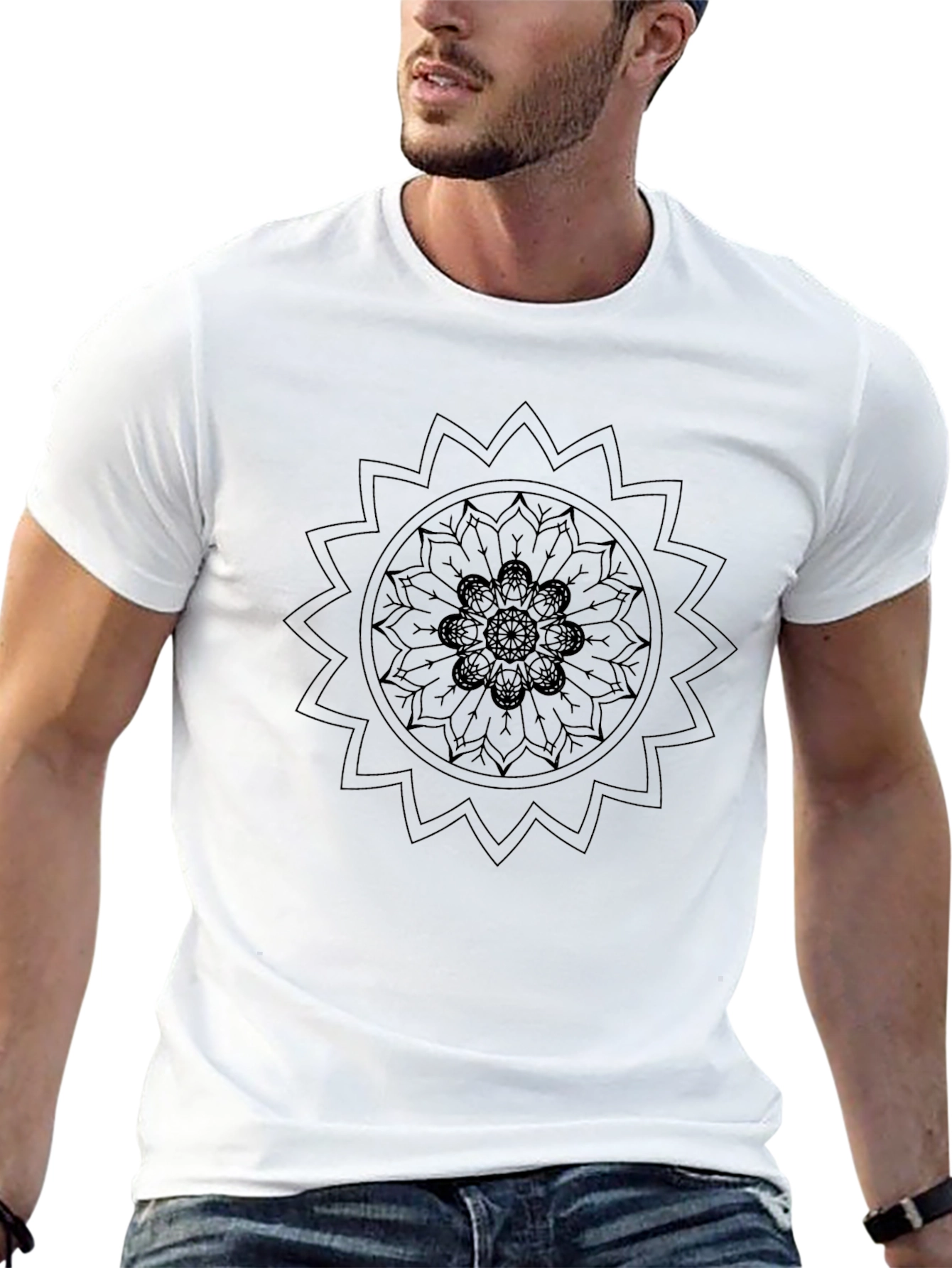 Black Mandala Graphic Tee - Stylish Comfort