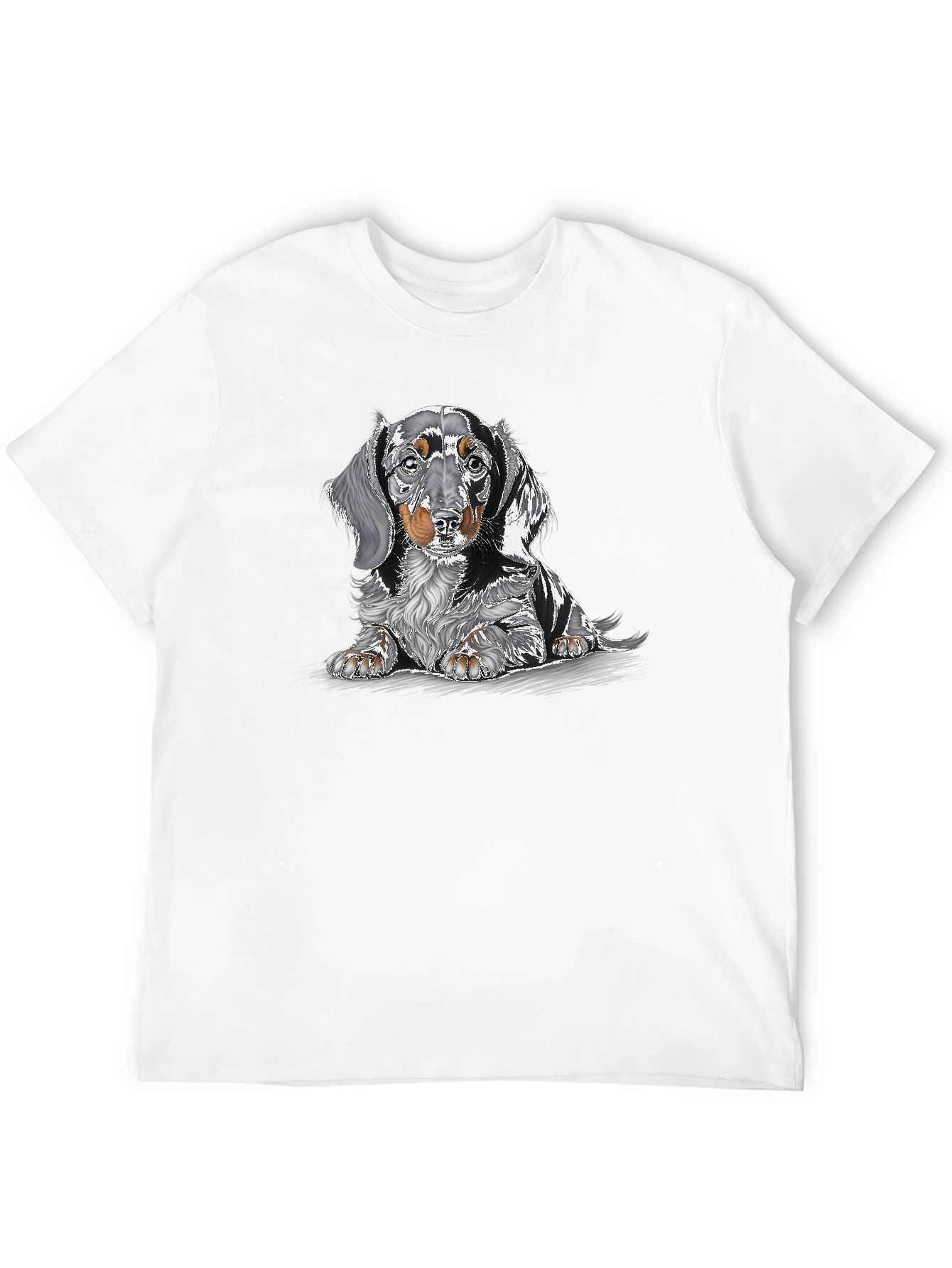 Dachshund Dog Graphic Print Black T-Shirt