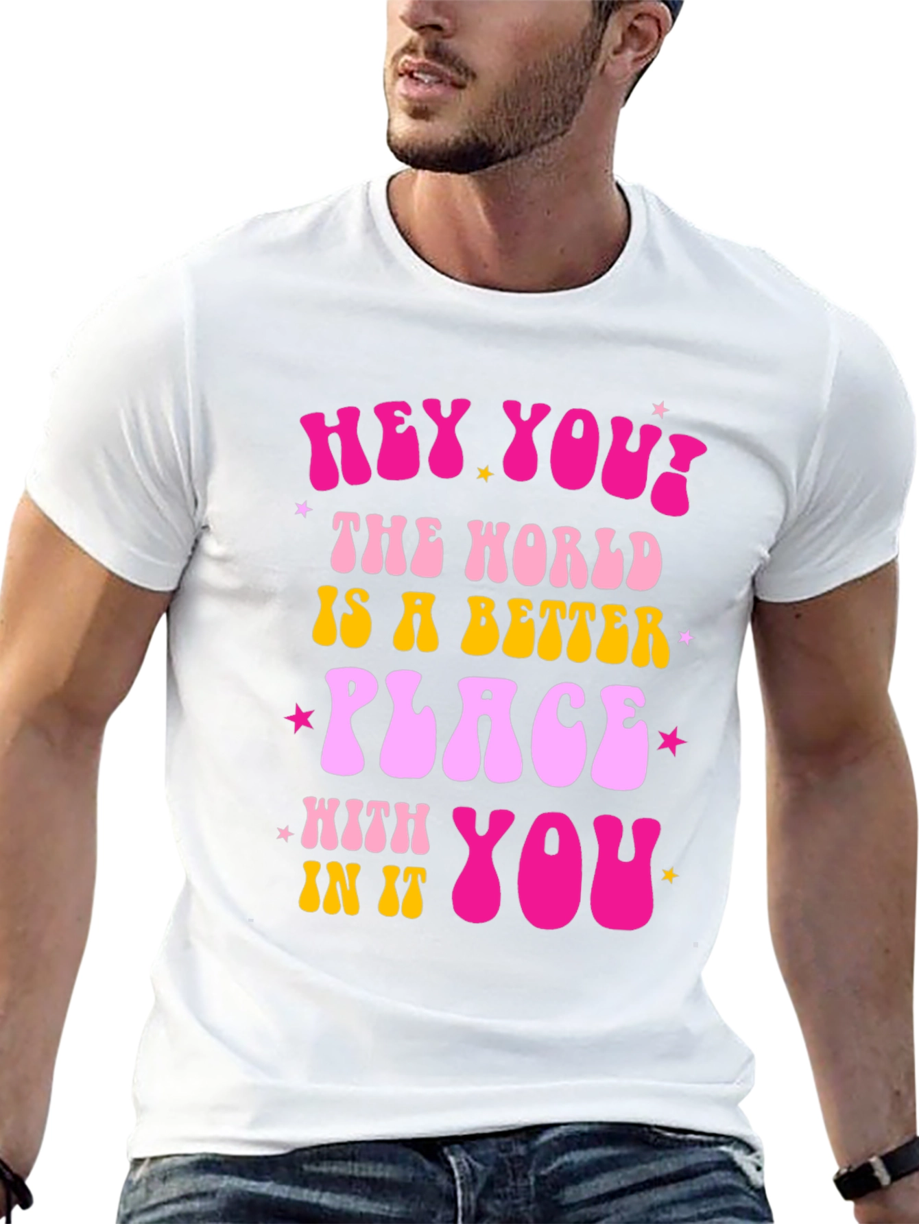 Hey You! Graphic Tee - Positive Vibes Shirt