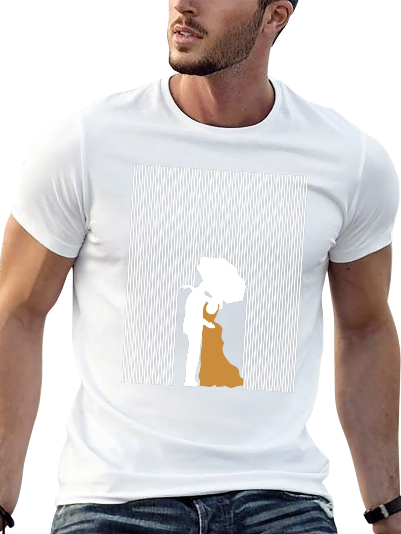 Romantic Couple Silhouette Graphic Tee
