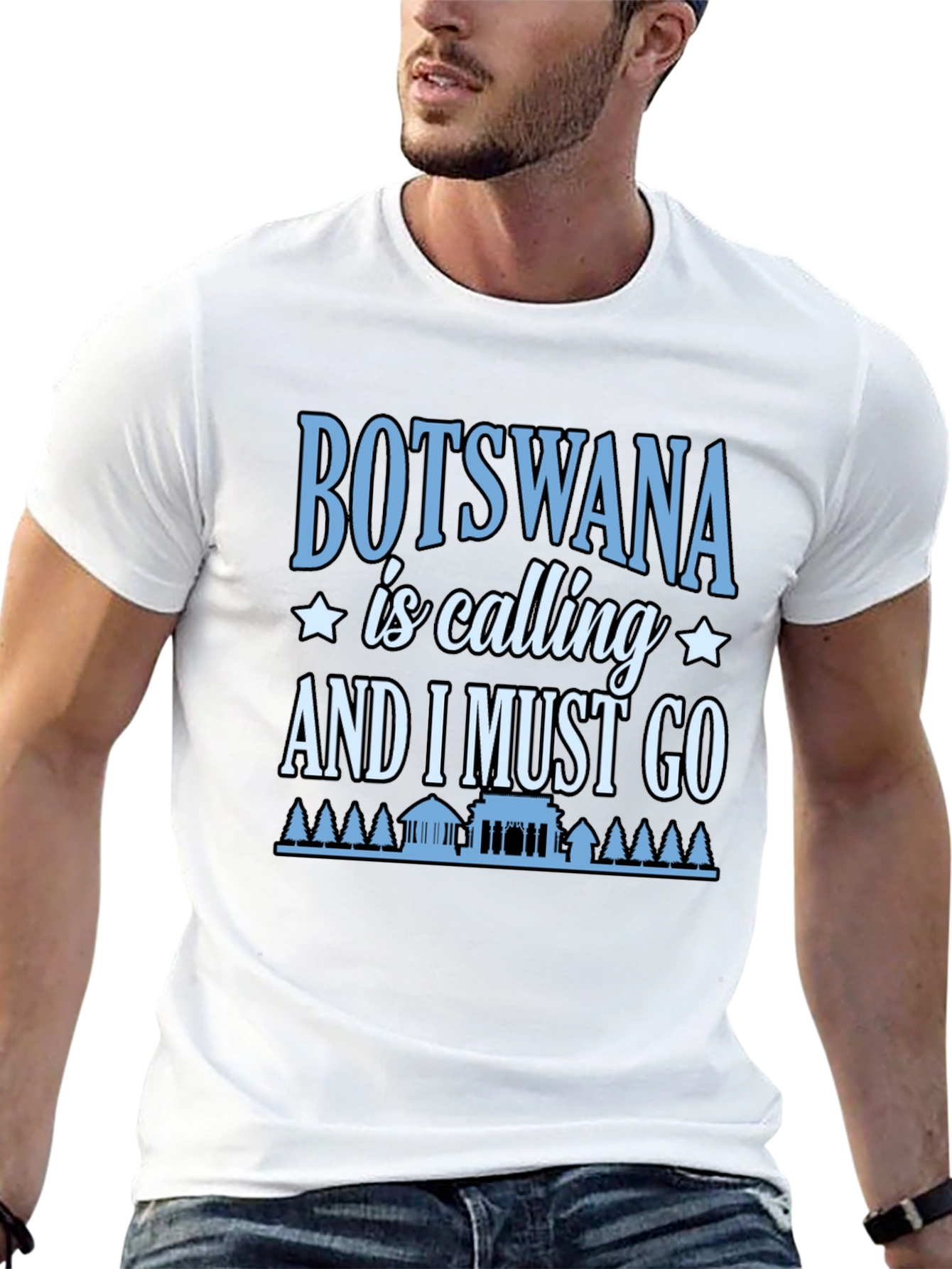 Botswana Calling Graphic T-Shirt - Black