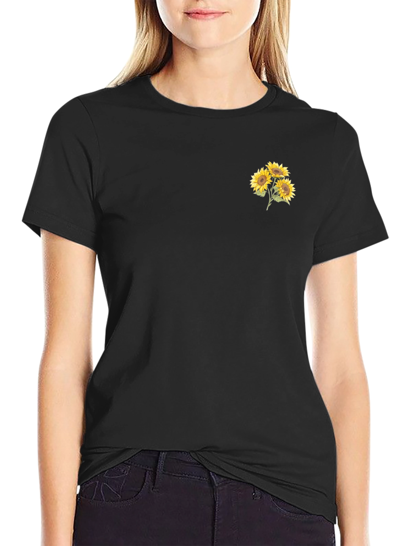 Sunflower Graphic Black T-Shirt