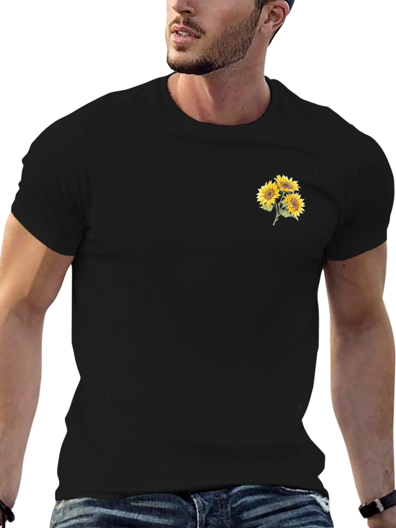 Sunflower Graphic Black T-Shirt