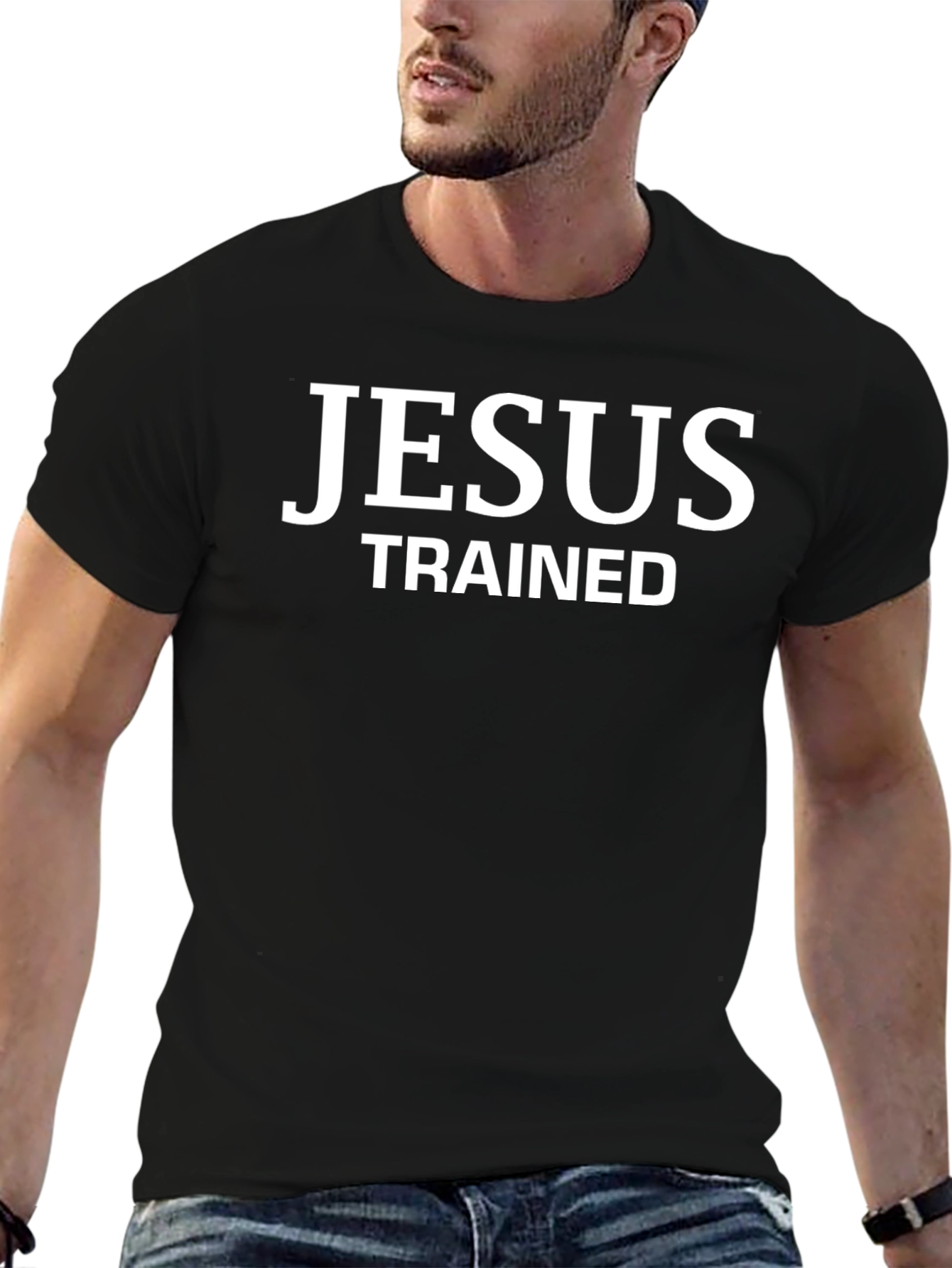 Jesus Trained Graphic Black T-Shirt