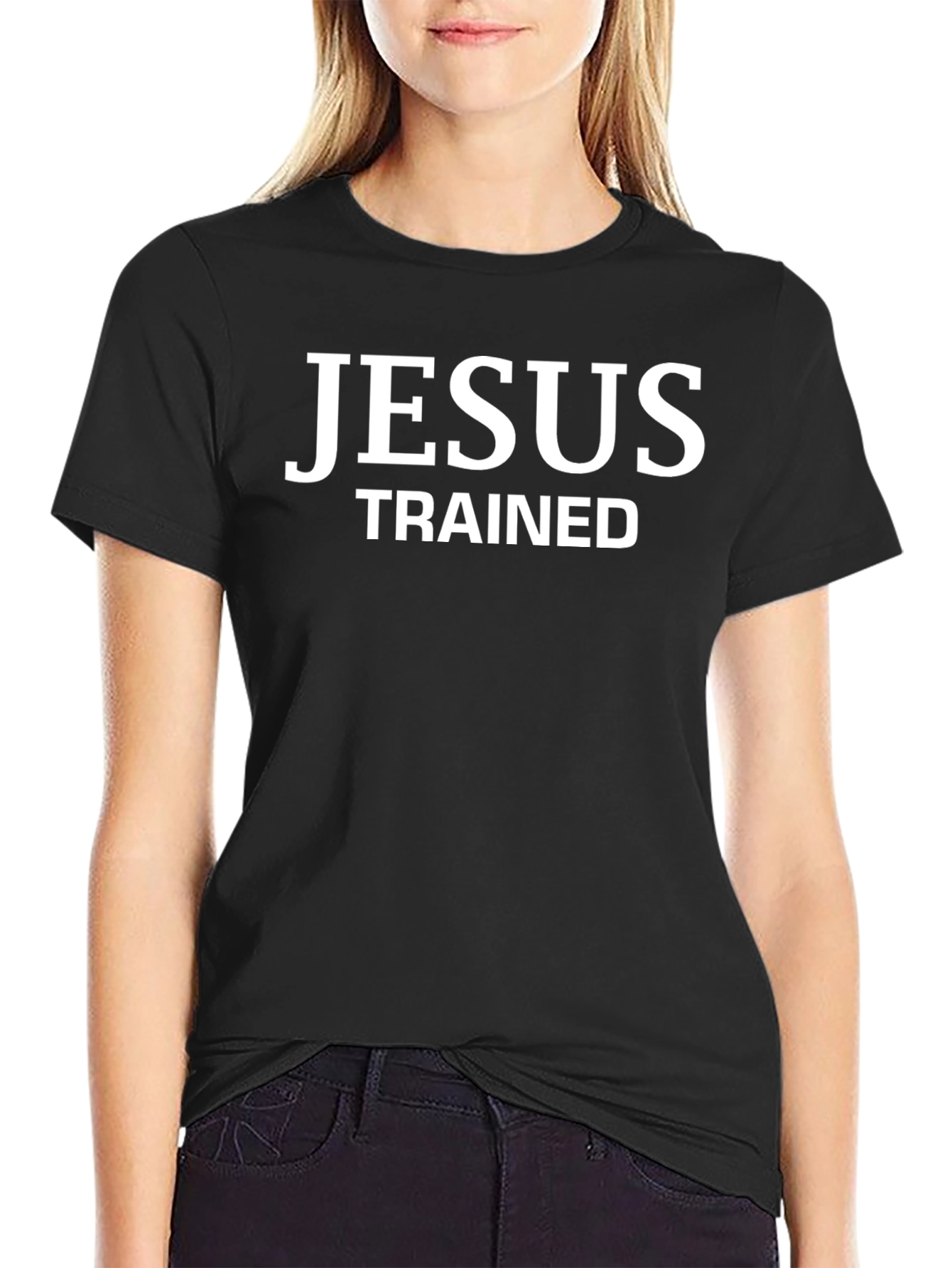 Jesus Trained Graphic Black T-Shirt