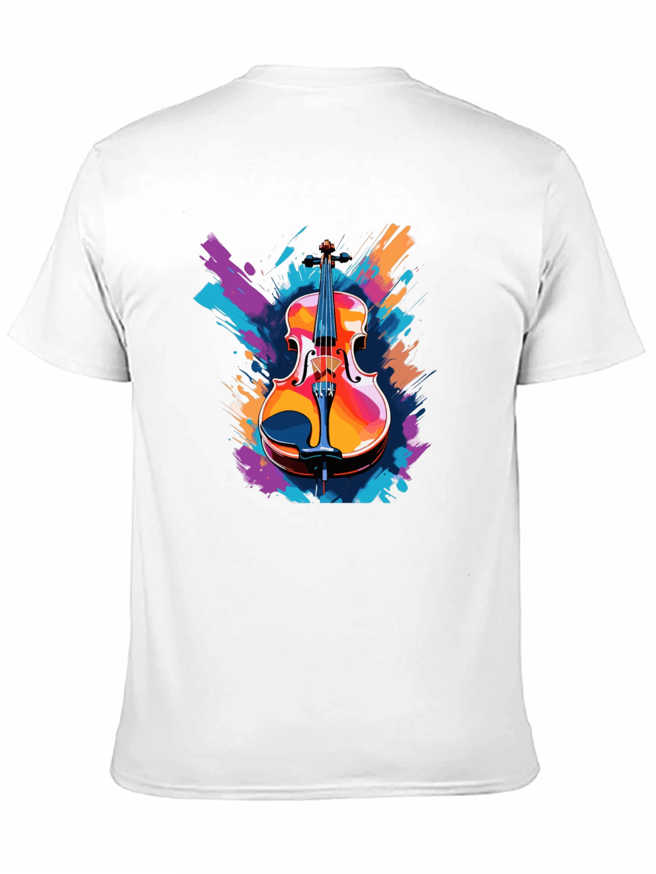 Violin Graphic Black T-Shirt - Musical Instrument Tee