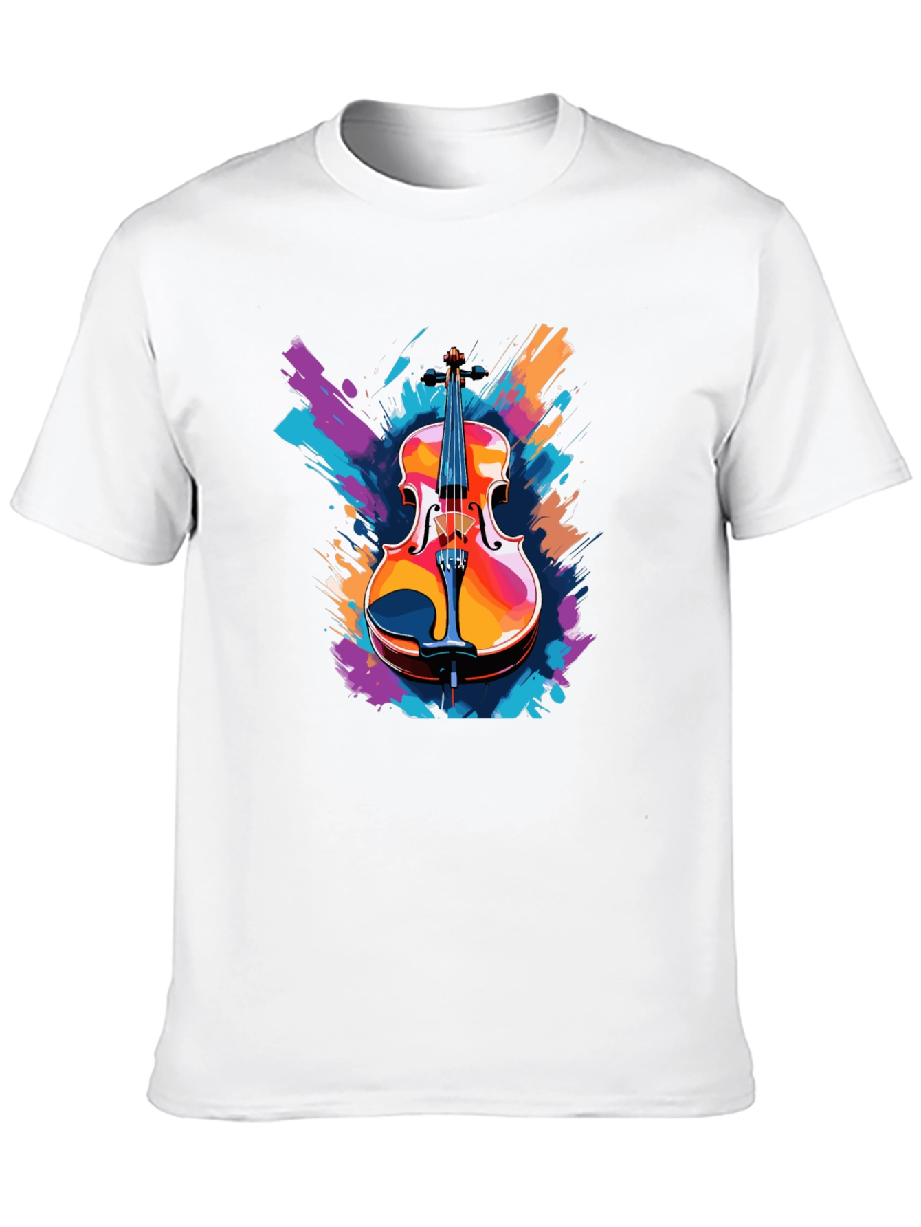 Violin Graphic Black T-Shirt - Musical Instrument Tee
