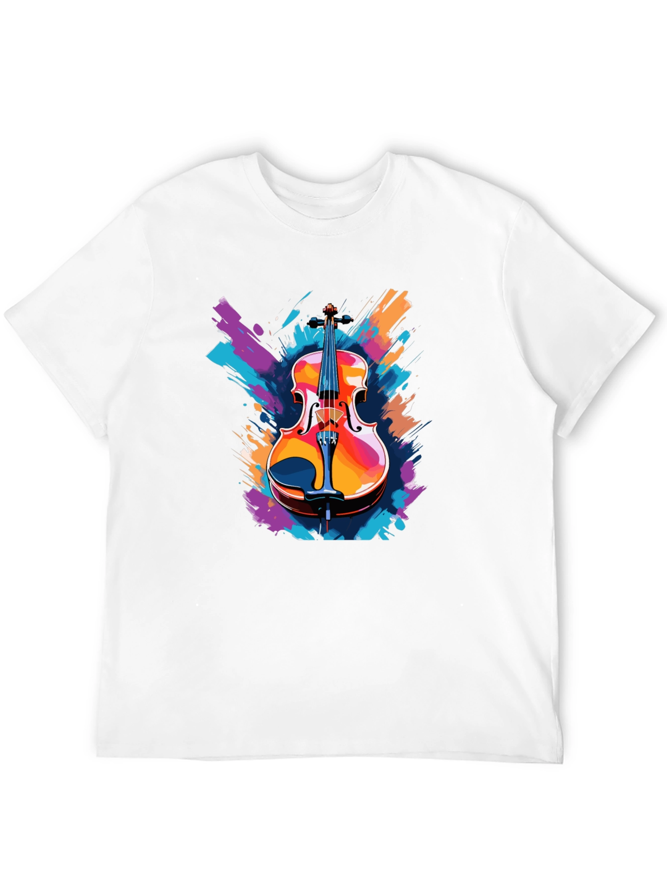 Violin Graphic Black T-Shirt - Musical Instrument Tee