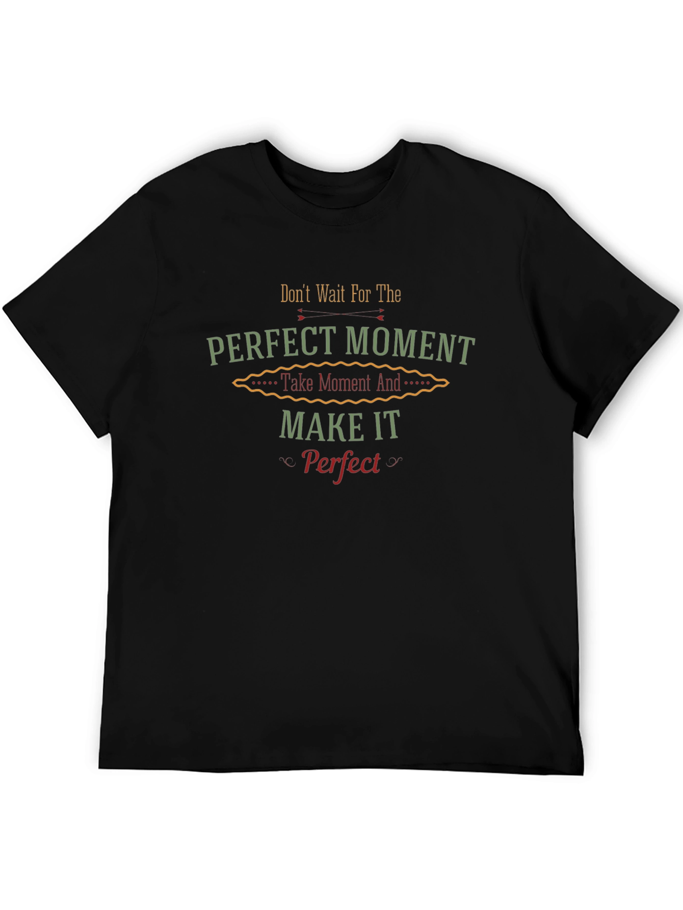 Perfect Moment Black Graphic Tee - Inspirational Quote
