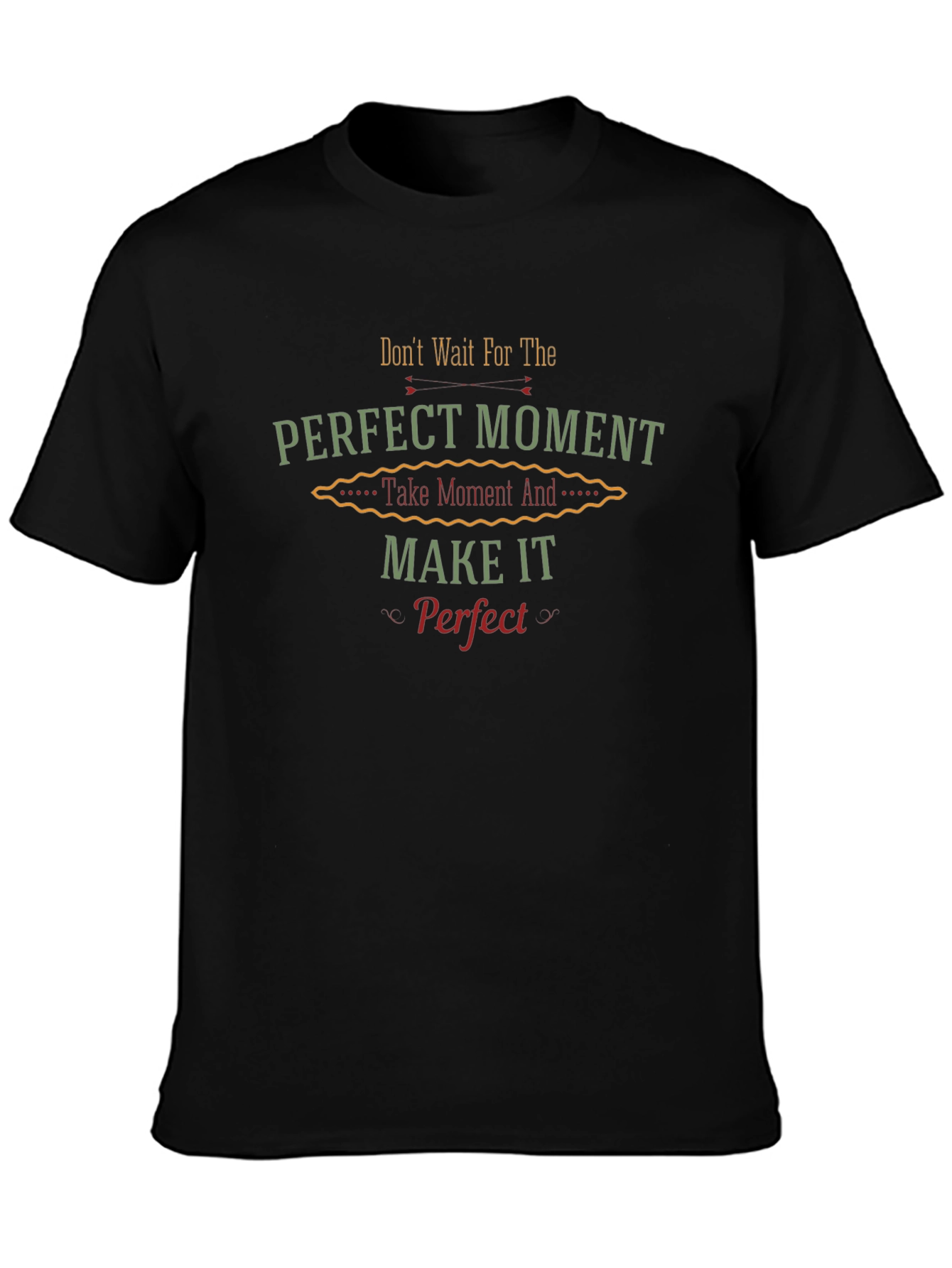 Perfect Moment Black Graphic Tee - Inspirational Quote