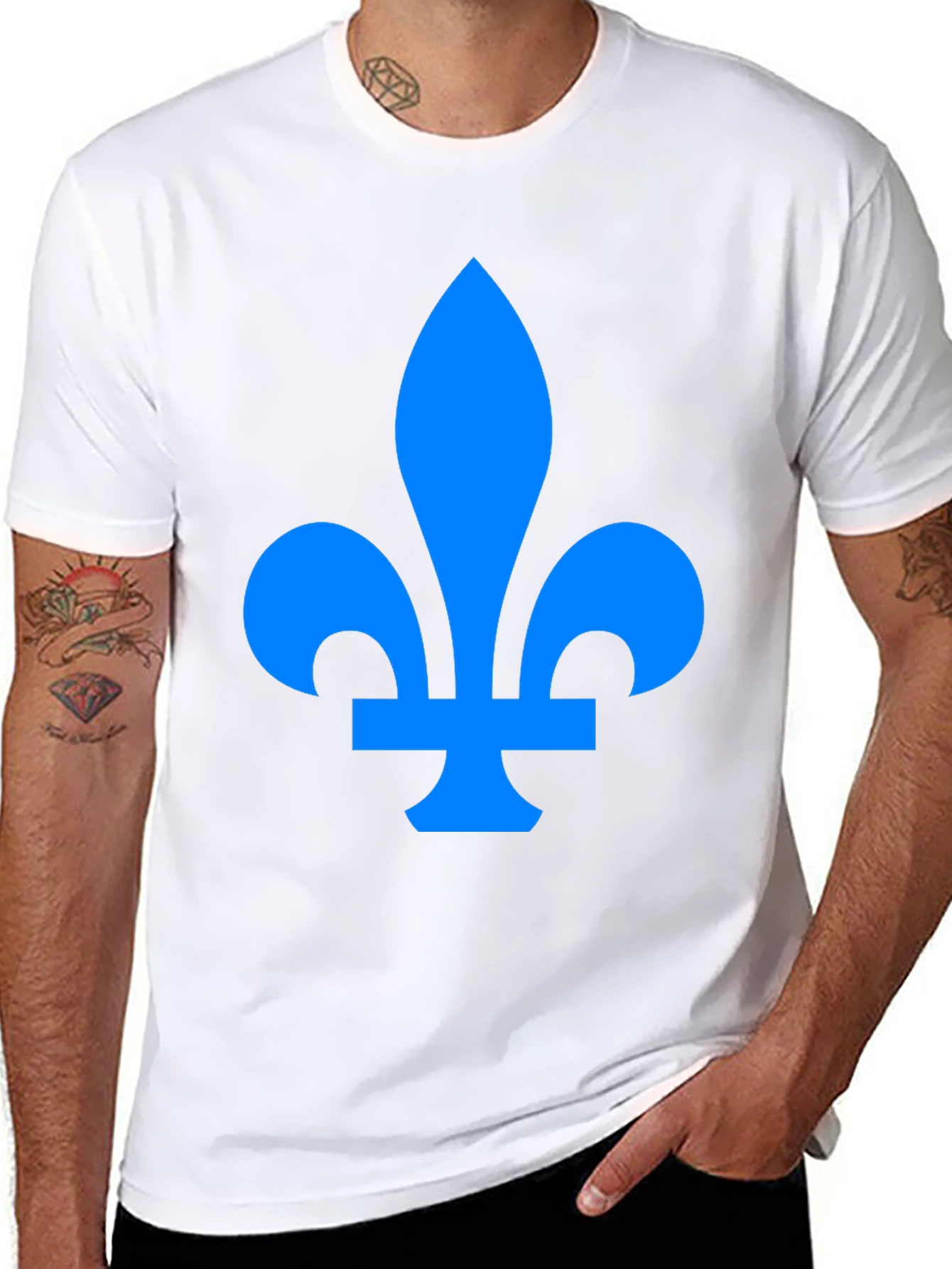 Fleur-de-lis Graphic Tee - Stylish Black Cotton T-Shirt