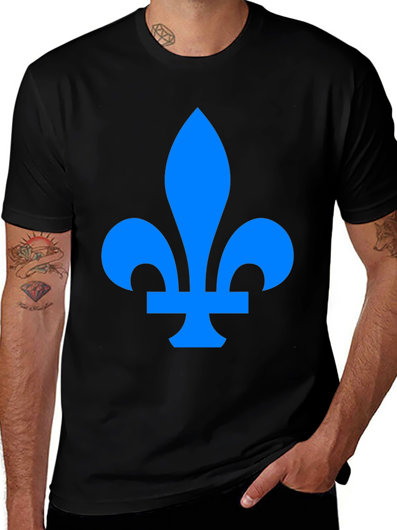 Fleur-de-lis Graphic Tee - Stylish Black Cotton T-Shirt