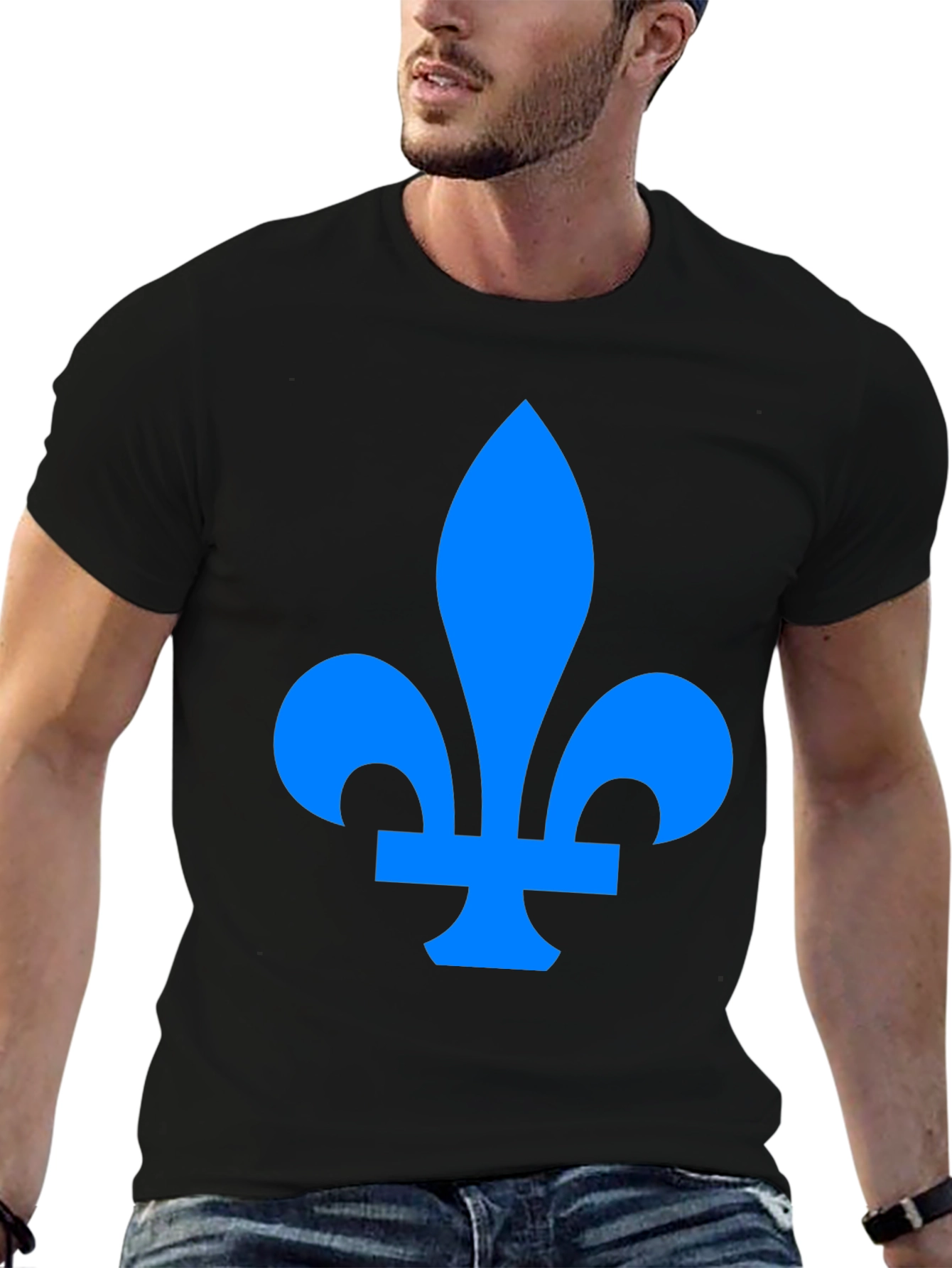 Fleur-de-lis Graphic Tee - Stylish Black Cotton T-Shirt