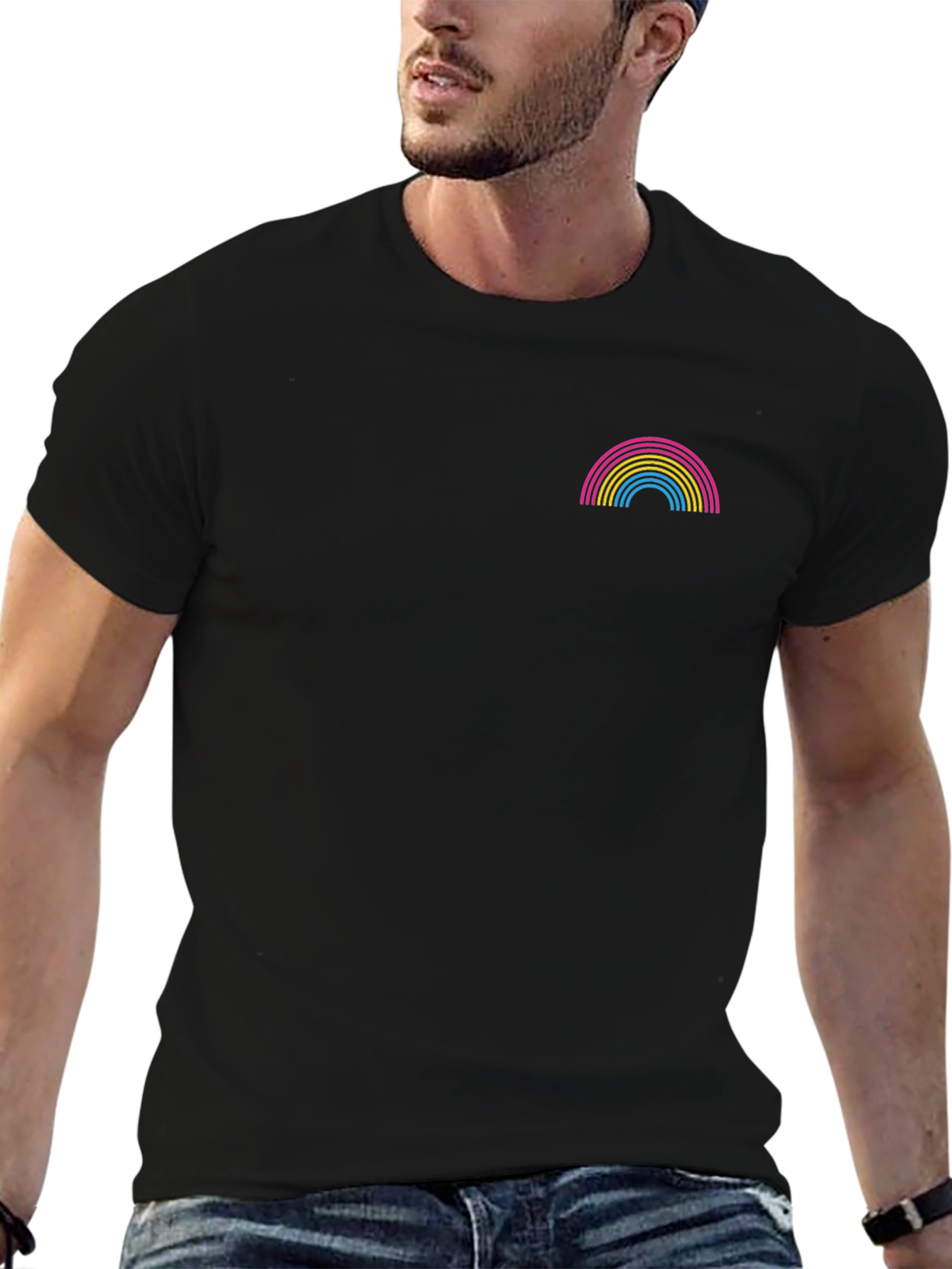 Rainbow Pride T-Shirt - Black Cotton Blend