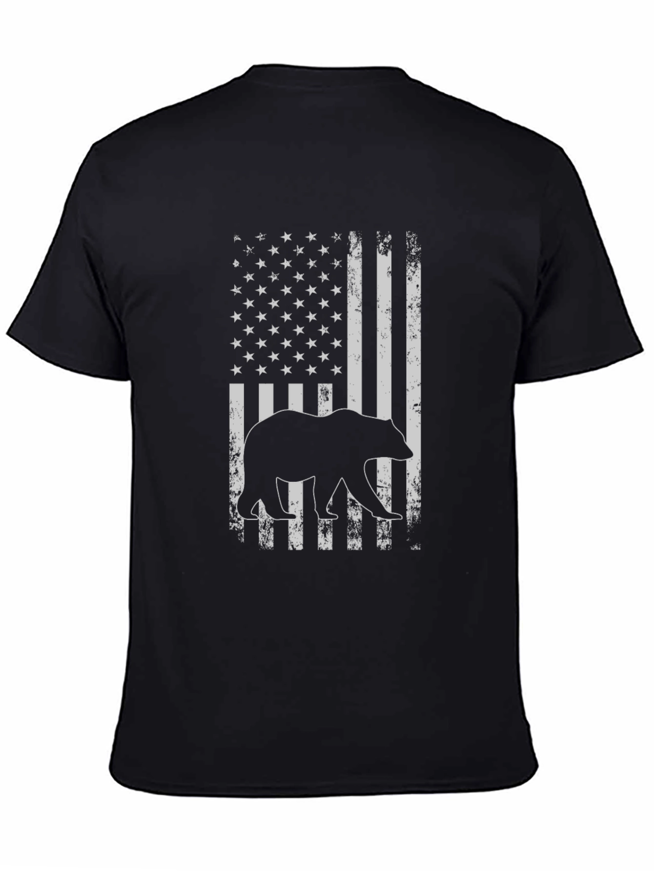 Bear American Flag Graphic T-Shirt