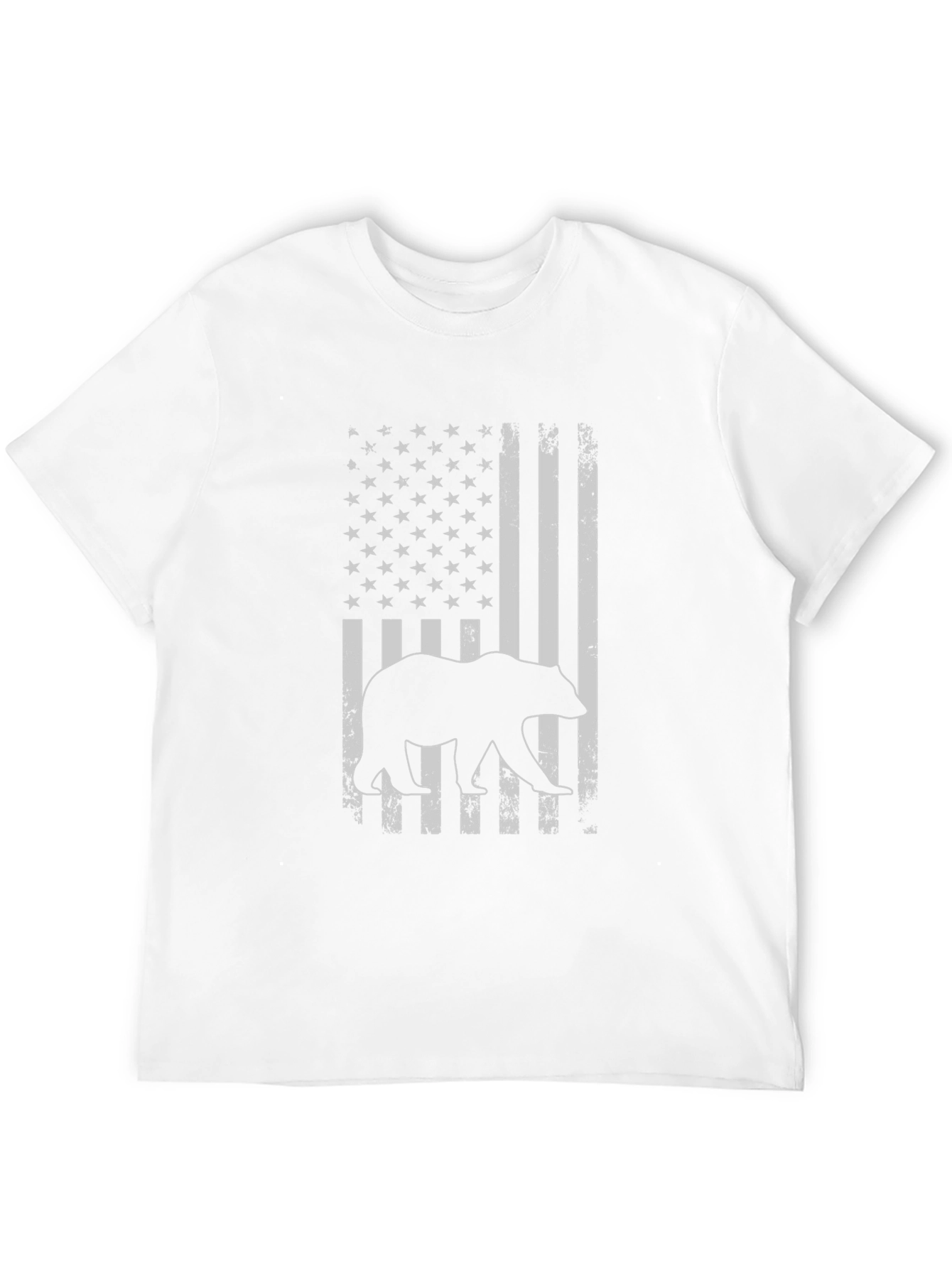 Bear American Flag Graphic T-Shirt