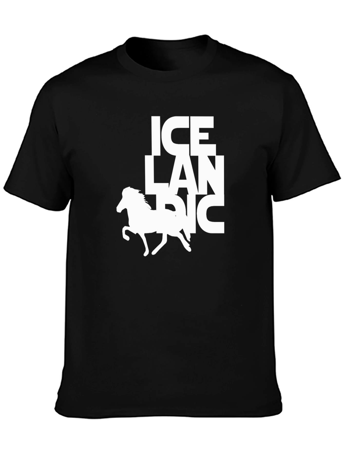 Icelandic Horse Graphic Tee - Black